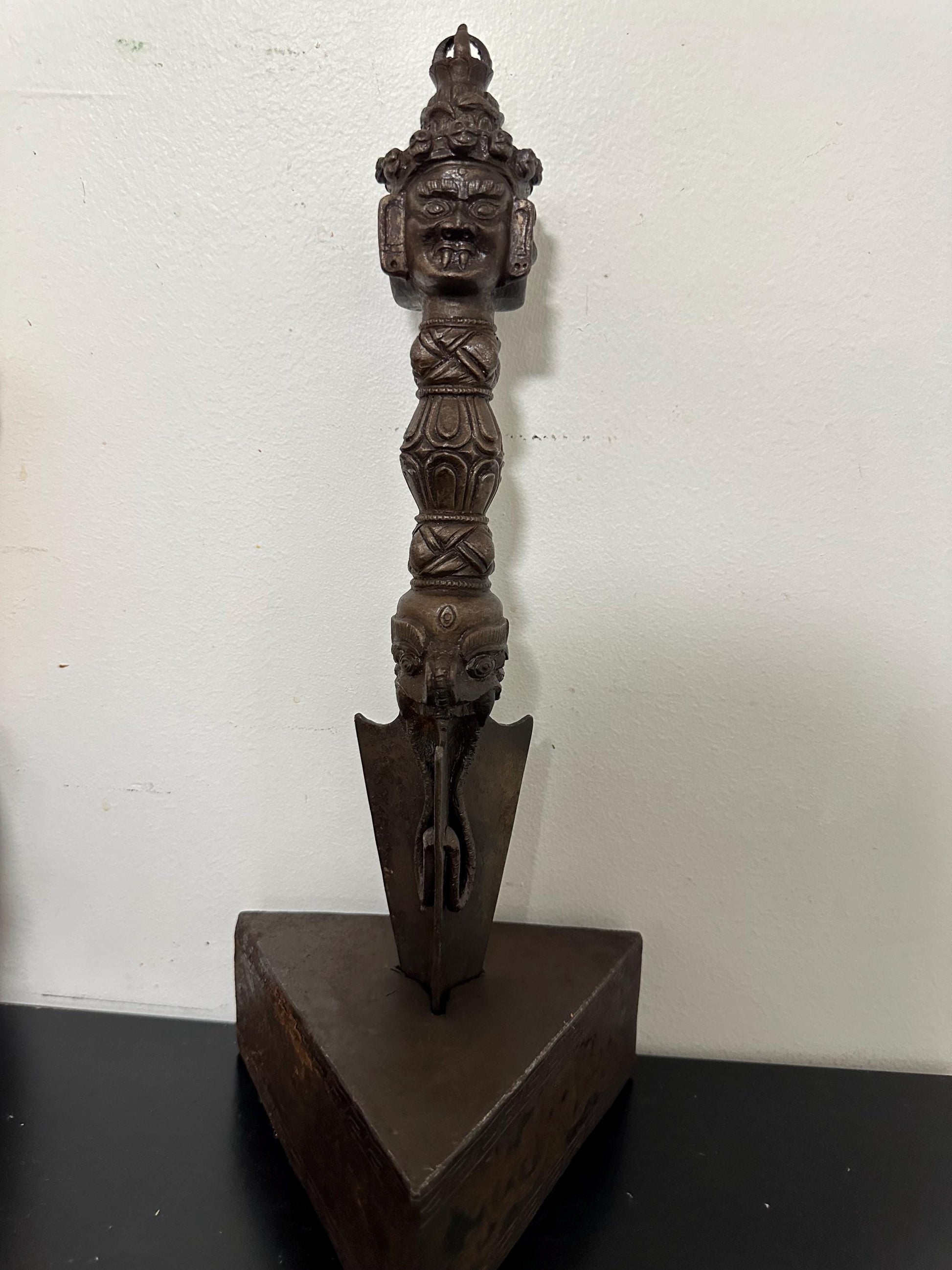 phurba, Tibetan Buddhist ritual object, iron healing dagger,