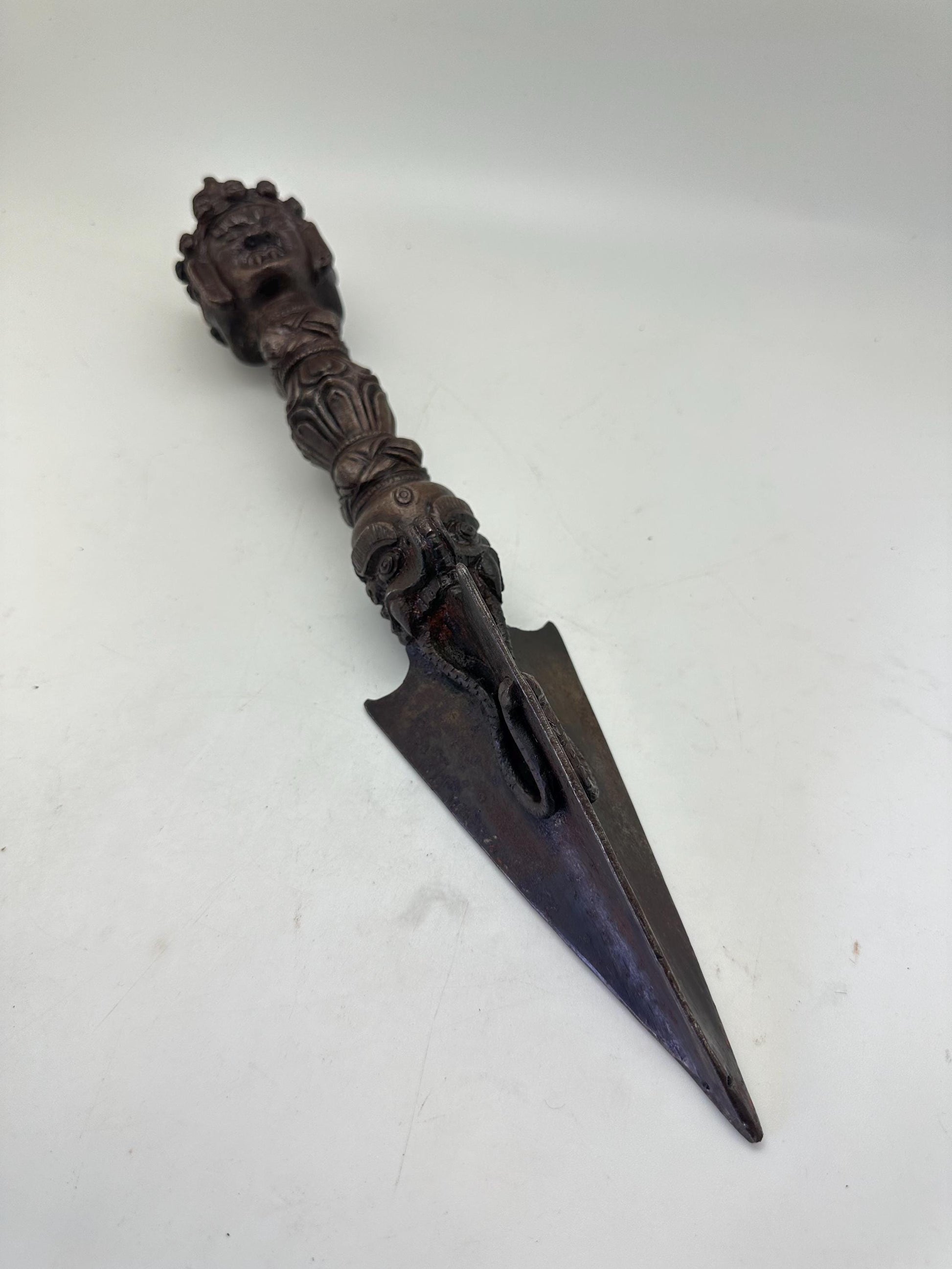 phurba, Tibetan Buddhist ritual object, iron healing dagger,