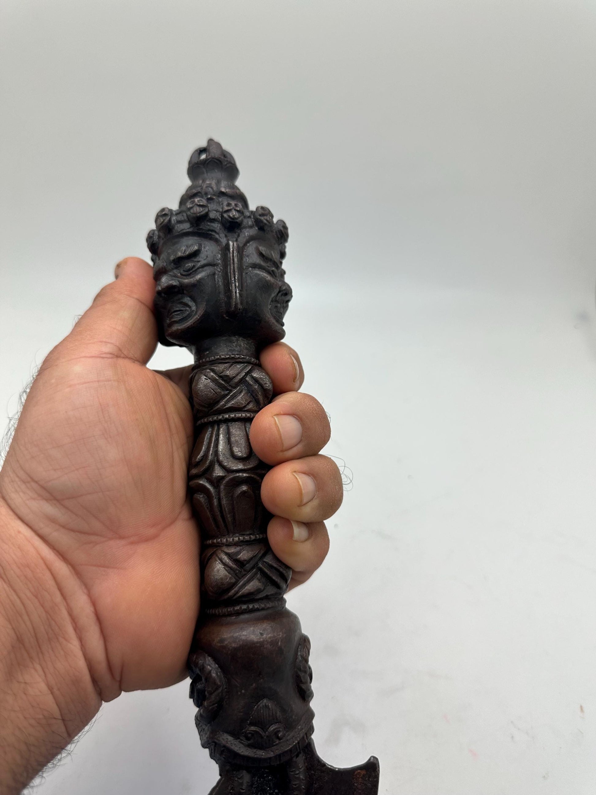 phurba, Tibetan Buddhist ritual object, iron healing dagger,