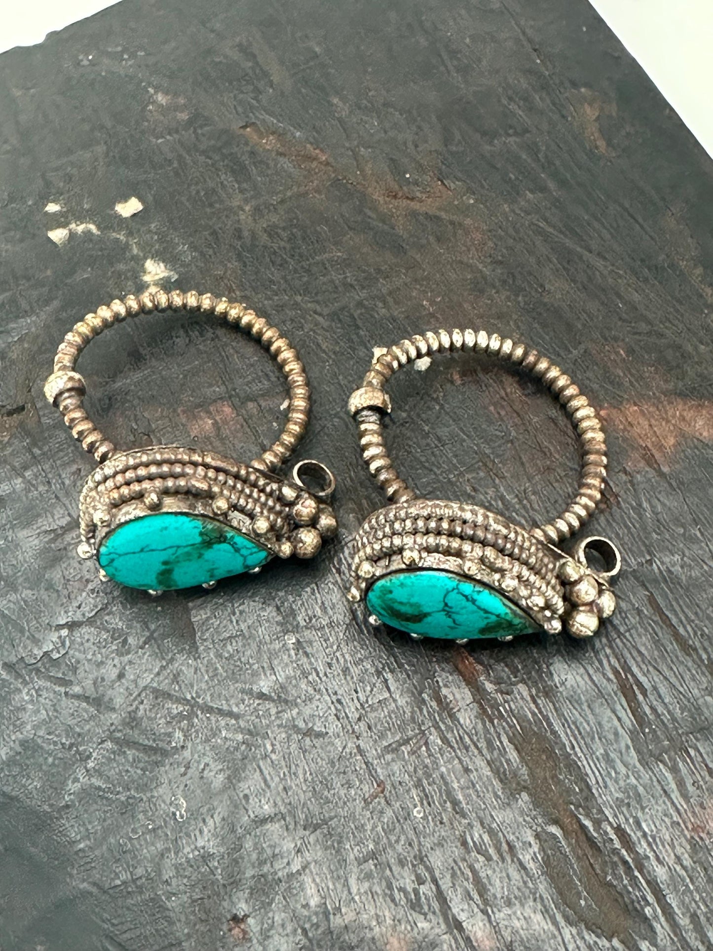 Tibetan Turquoise Earrings: Traditional Ethnic Jewelry