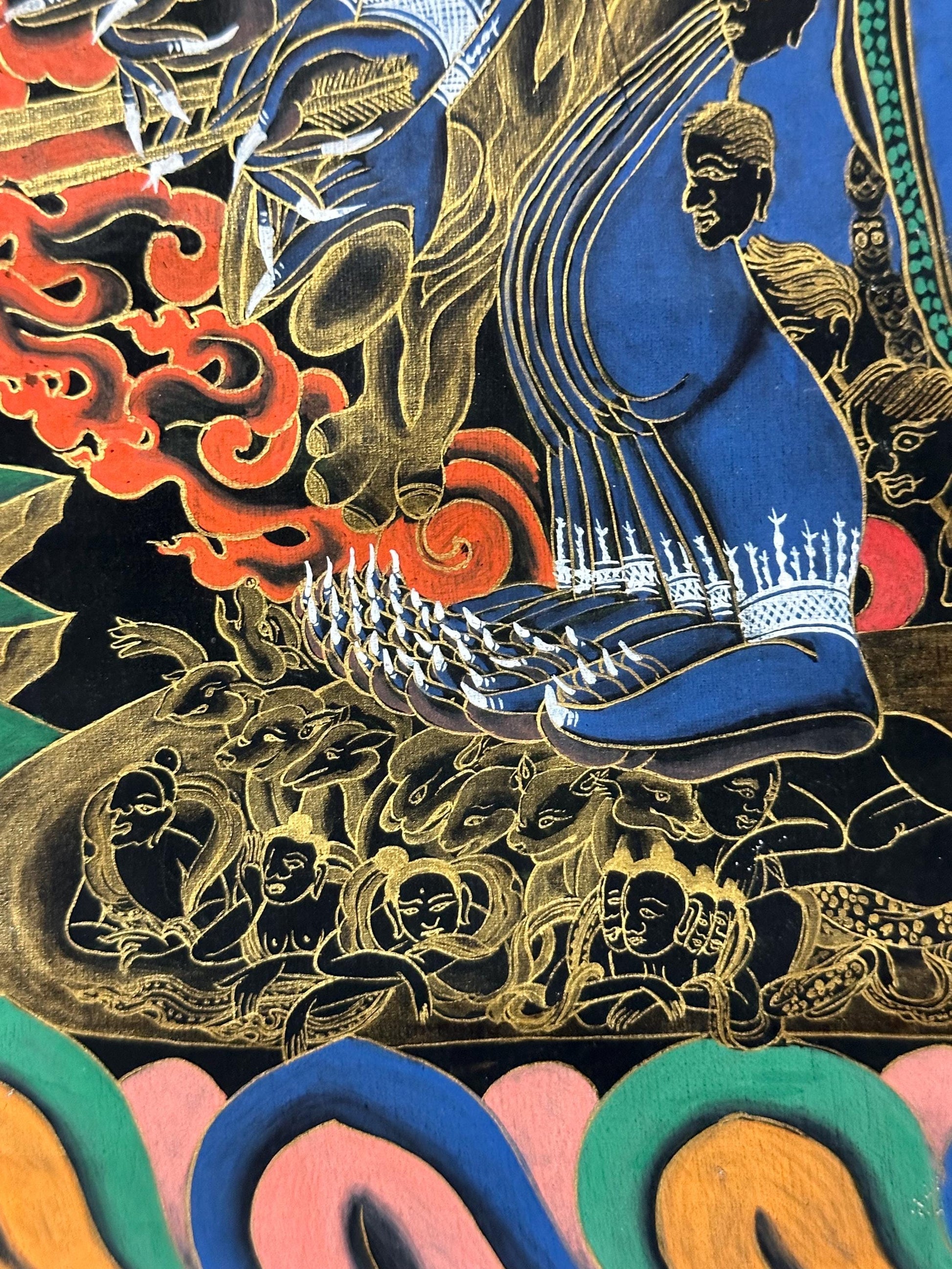 Yamantaka, Tibetan Thangka, master hand painted from nepal