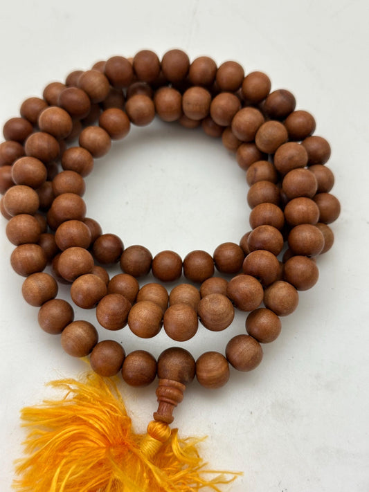 sandalwood pryer mala, Buddhist rosary, real sandalwood