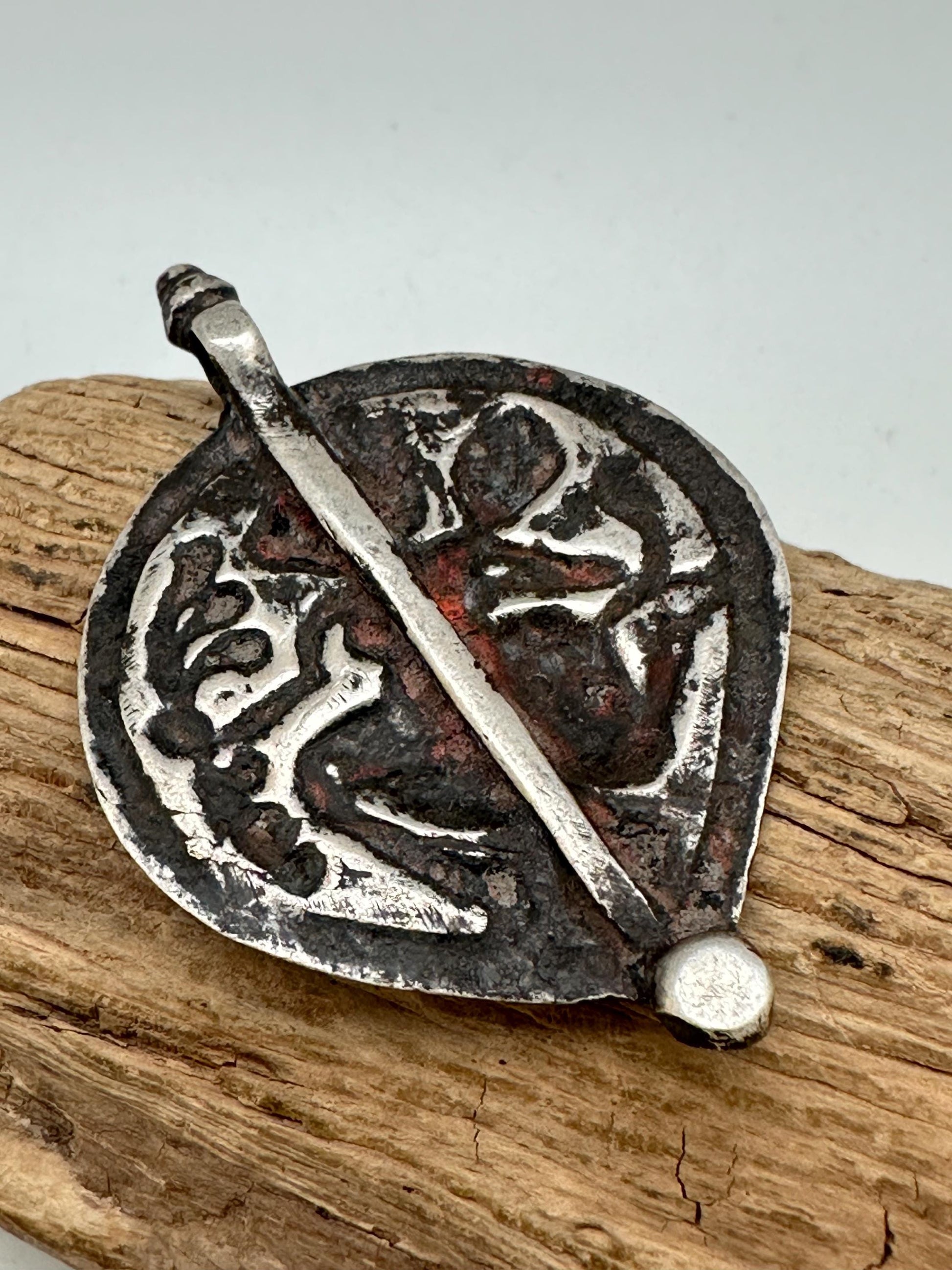 vintage Hanuman pendant, master reposse work, sterling silver,