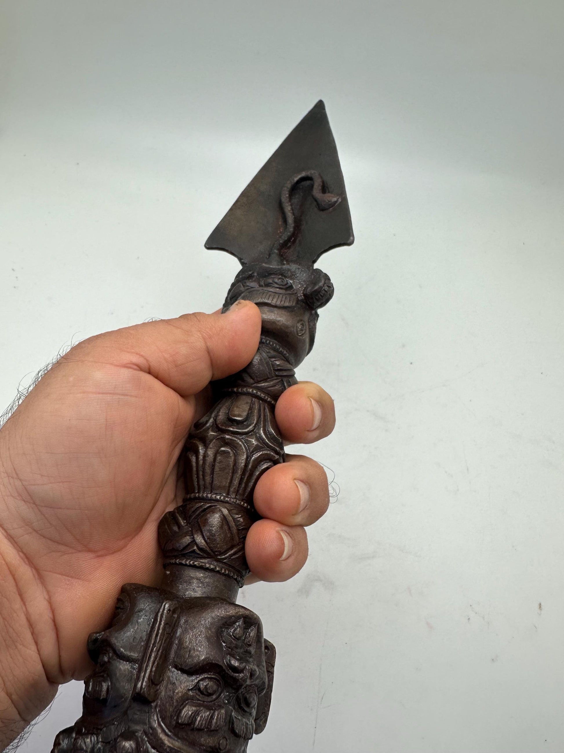 phurba, Tibetan Buddhist ritual object, iron healing dagger,