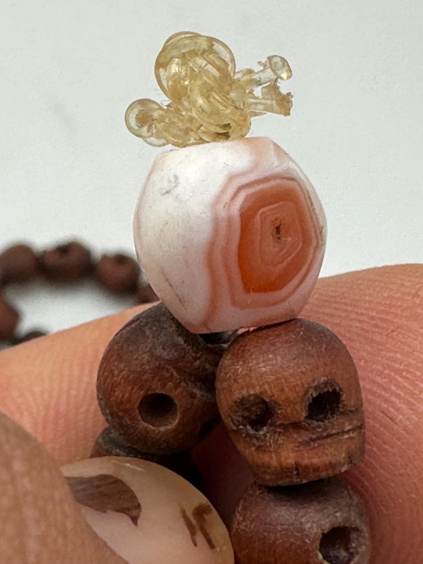 wooden skull mala, master handcrafted from nepal