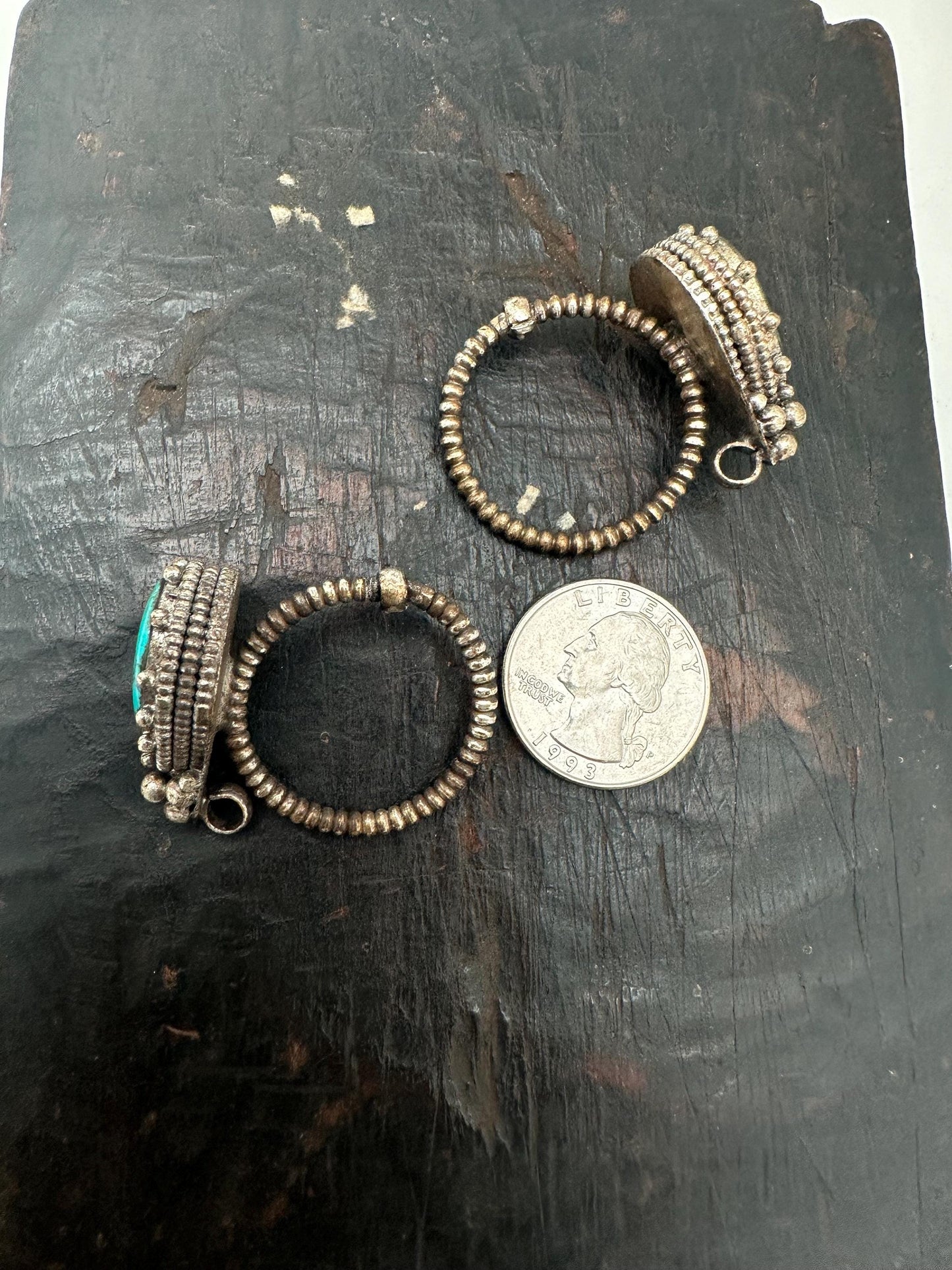 Tibetan Turquoise Earrings: Traditional Ethnic Jewelry