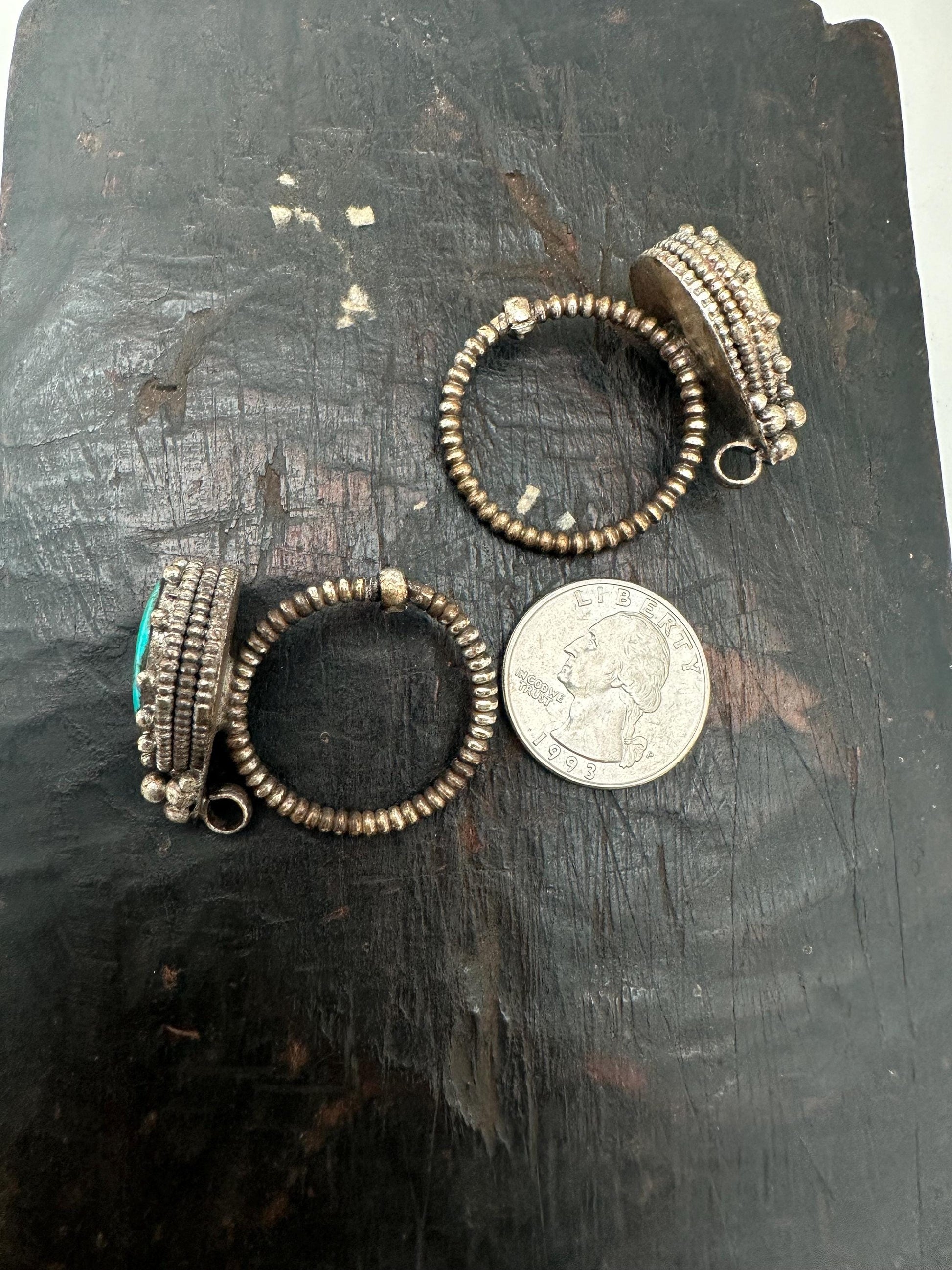 Tibetan Turquoise Earrings: Traditional Ethnic Jewelry