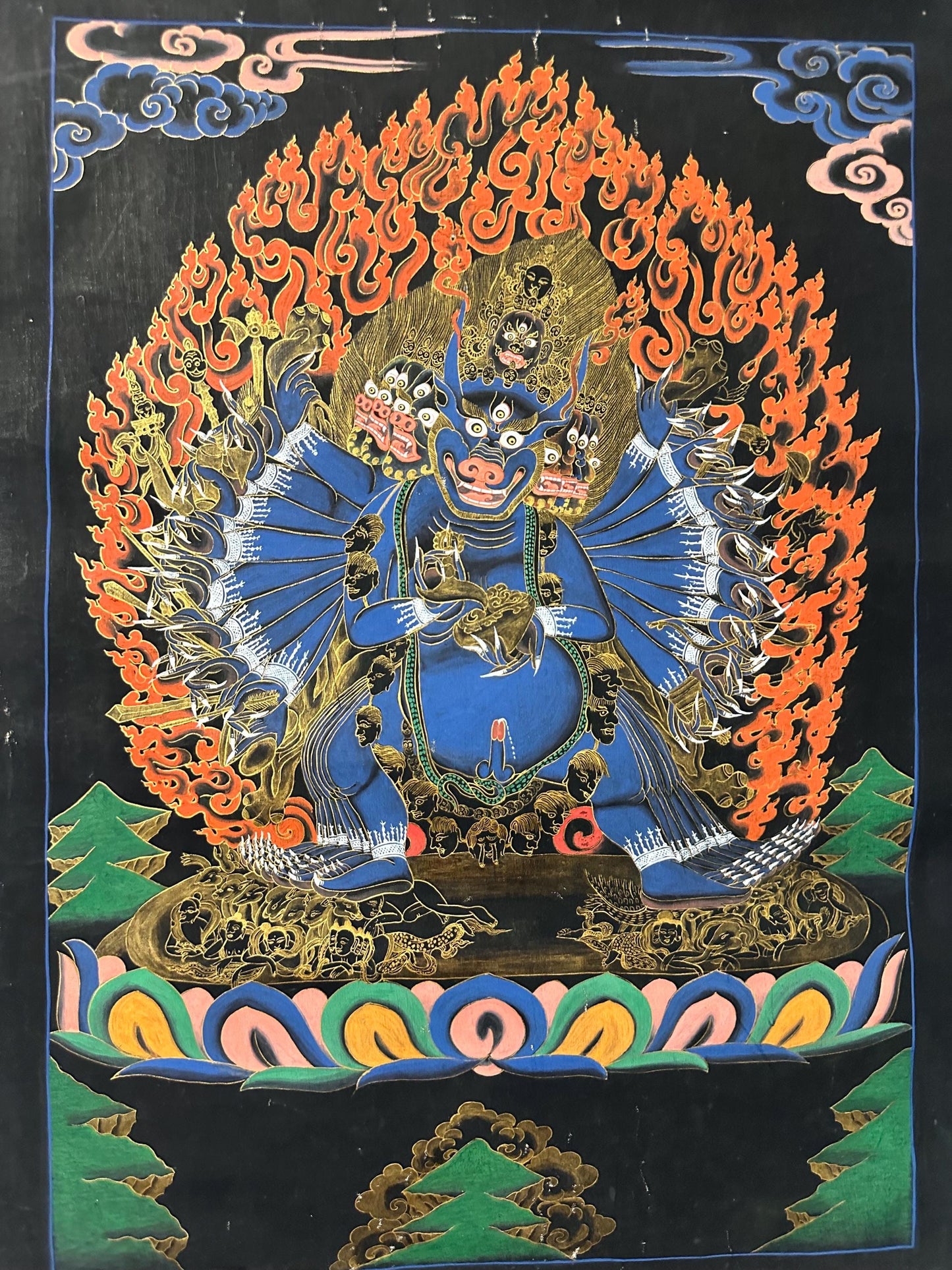 Yamantaka, Tibetan Thangka, master hand painted from nepal