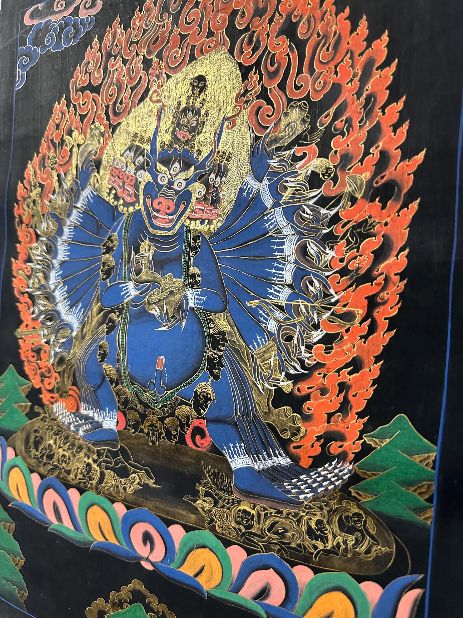 Yamantaka, Tibetan Thangka, master hand painted from nepal