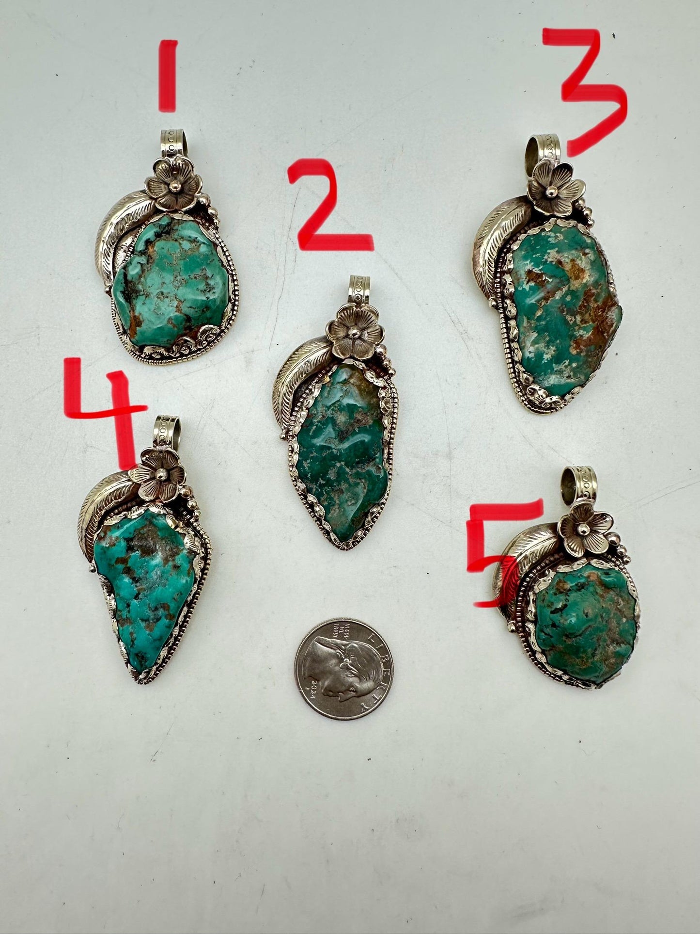 Tibetan turquoise pendant, natural turquoise, handmade Tibetan silver, healing stone