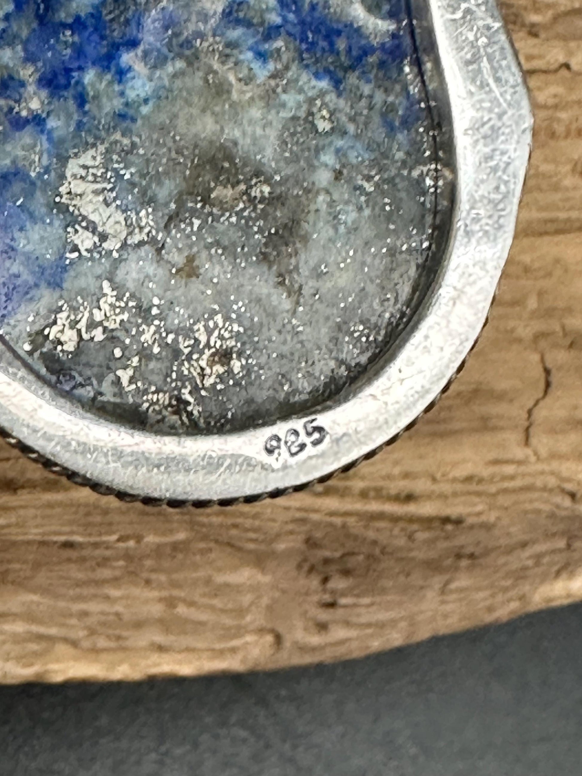 Handcarved Lapis Lazuli Kwan Yin Pendant: Sterling Silver Guanyin