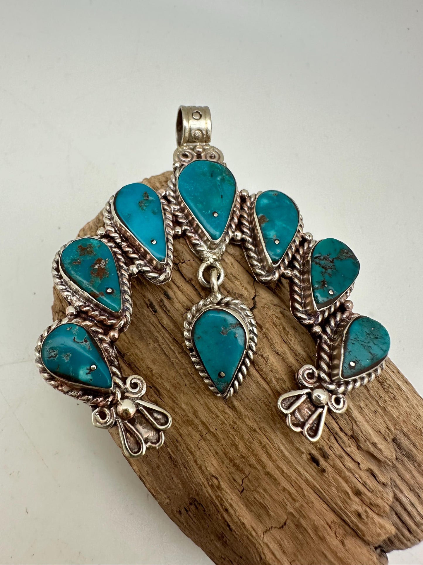 turquoise horse shoe pendant, natural Himalayan turquoise, hand carved jewelry