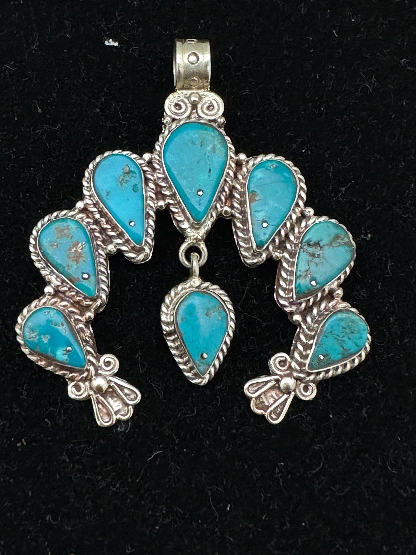 turquoise horse shoe pendant, natural Himalayan turquoise, hand carved jewelry