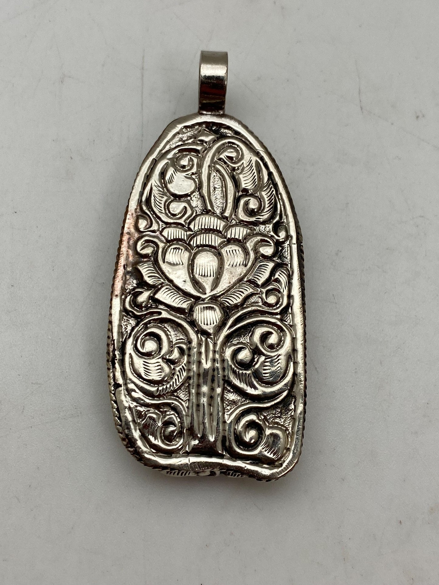 Mother Mary pendant, bone carved, handcrafted,Tibetan silver,Nepalese