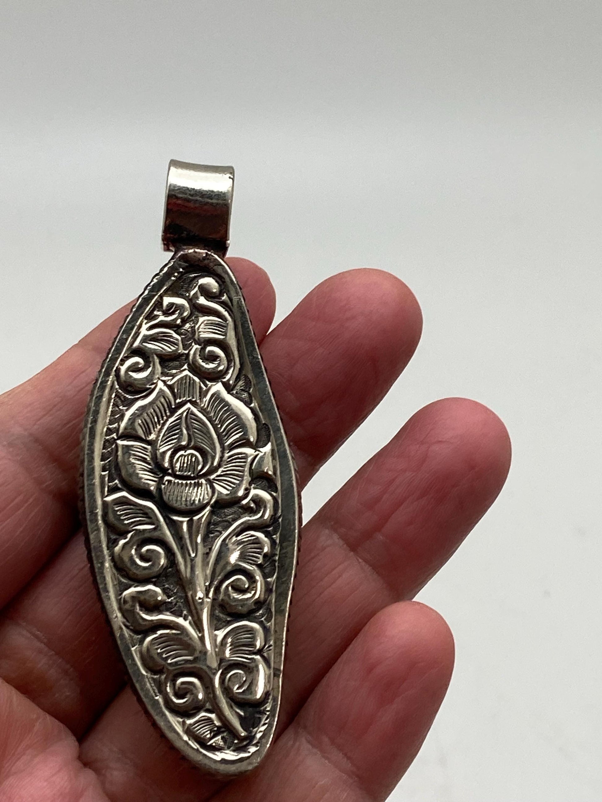 angle wing ,bone carved,Tibetan silver, ethnic,Nepalese