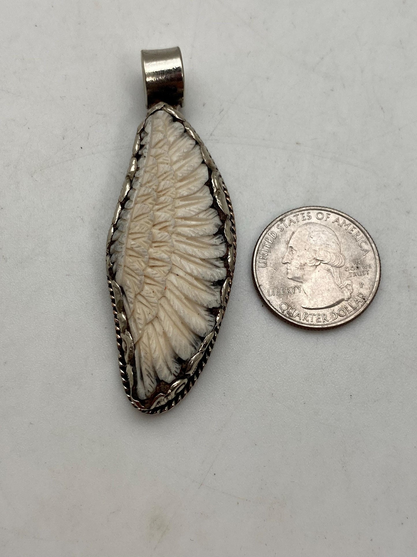 angle wing ,bone carved,Tibetan silver, ethnic,Nepalese