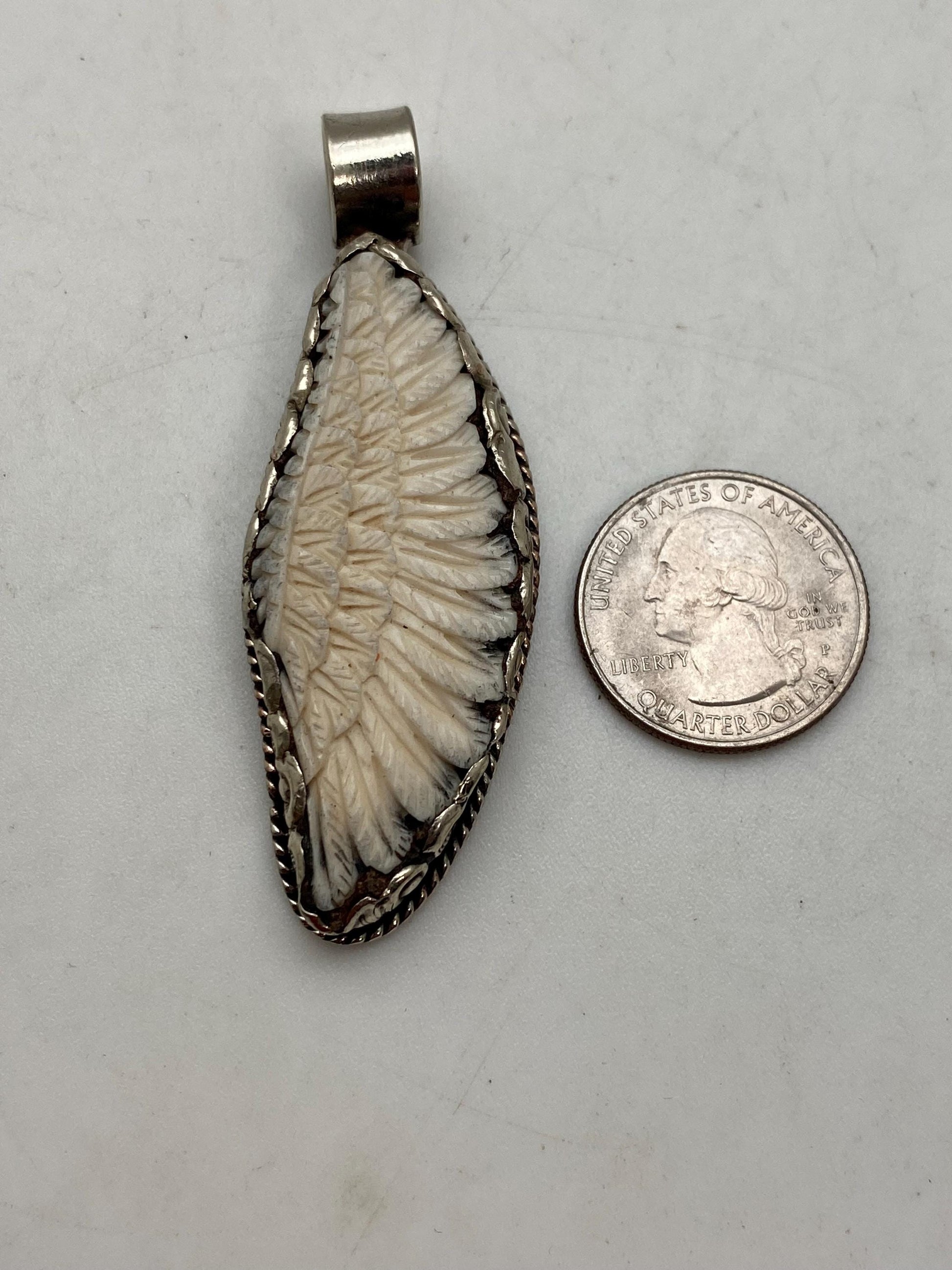angle wing ,bone carved,Tibetan silver, ethnic,Nepalese