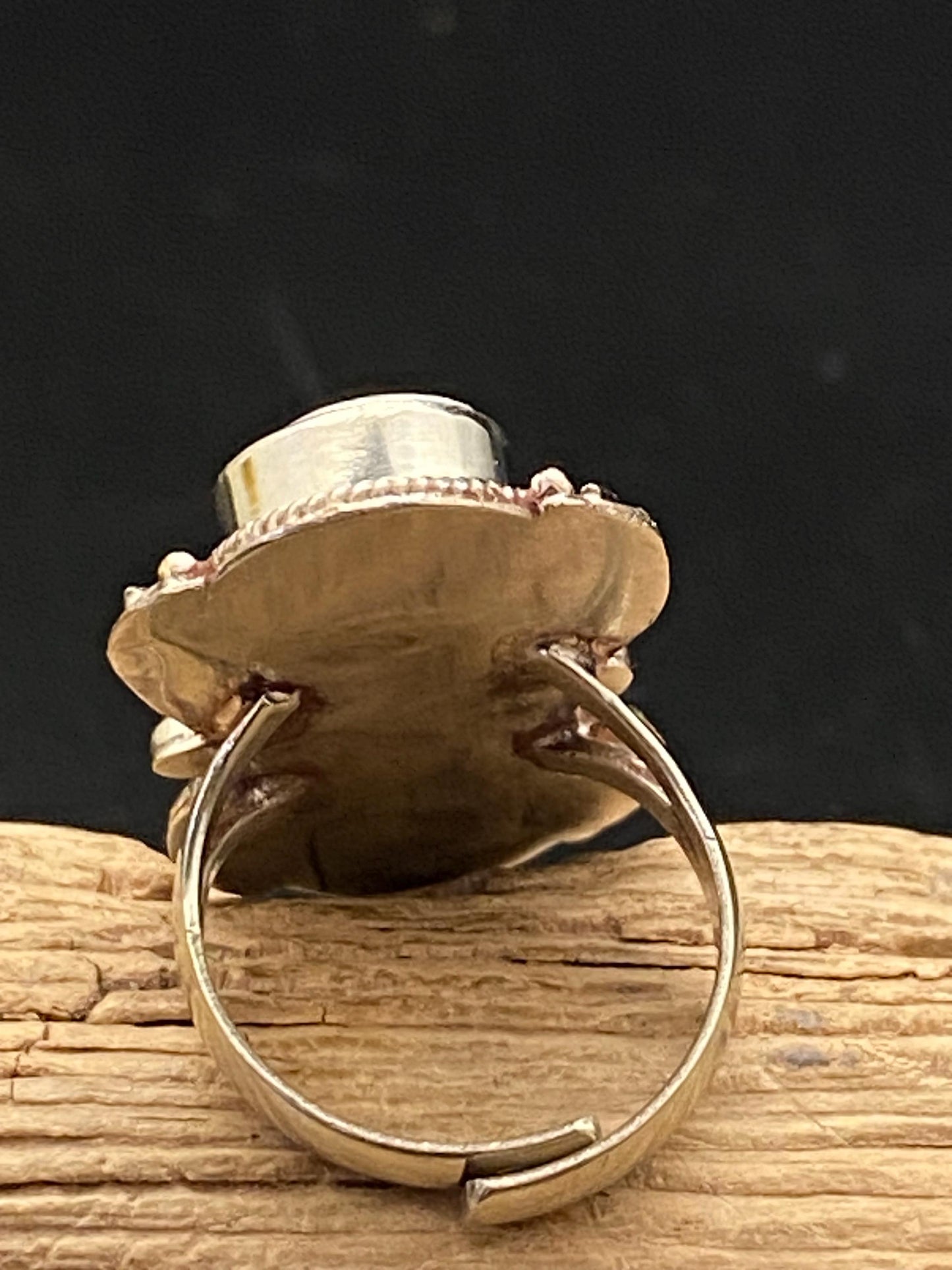 Pearl ring,mother of pearl, handcrafted,Tibetan silver,Nepalese, Himalayan, floral design,