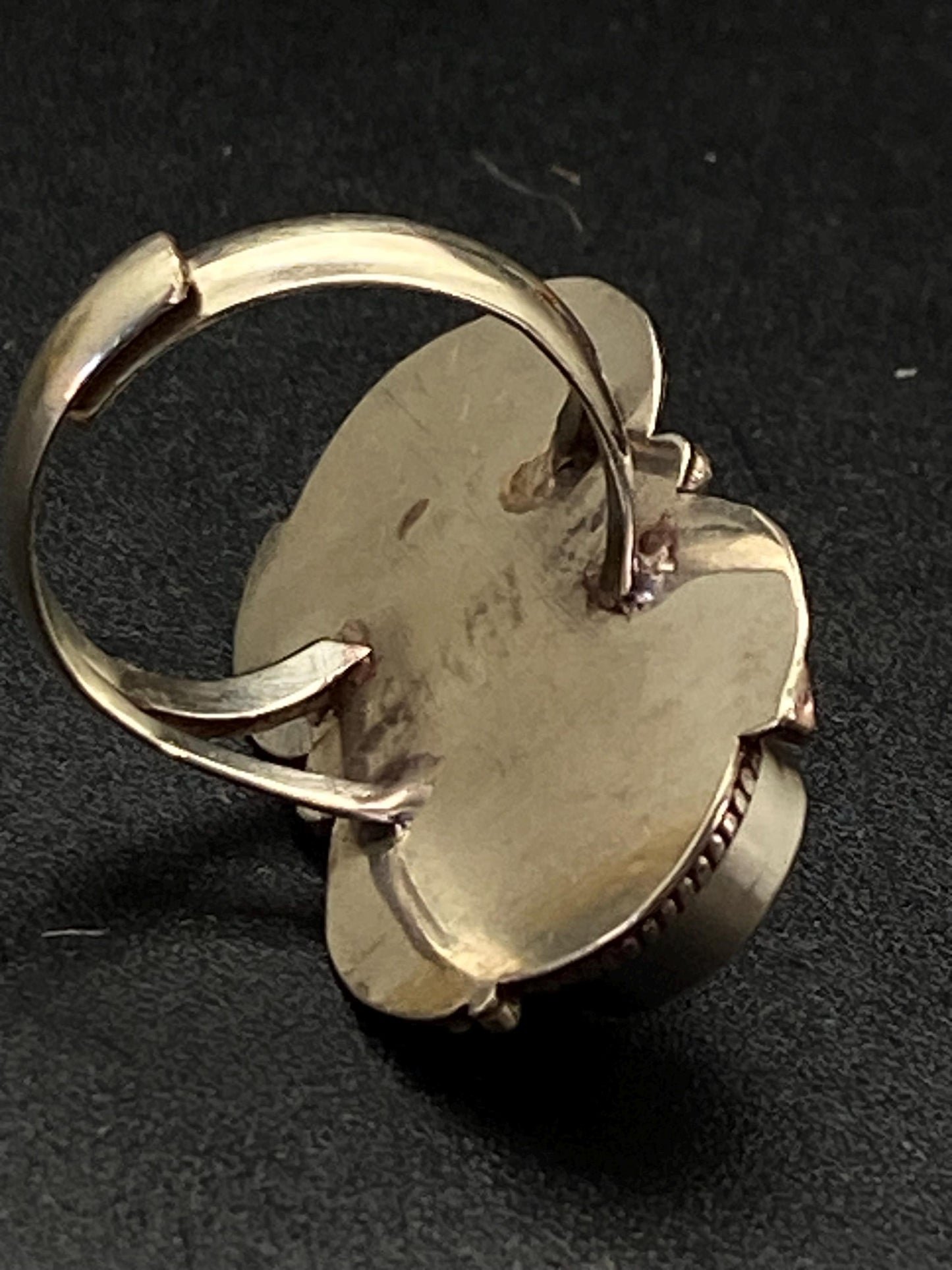 Pearl ring,mother of pearl, handcrafted,Tibetan silver,Nepalese, Himalayan, floral design,