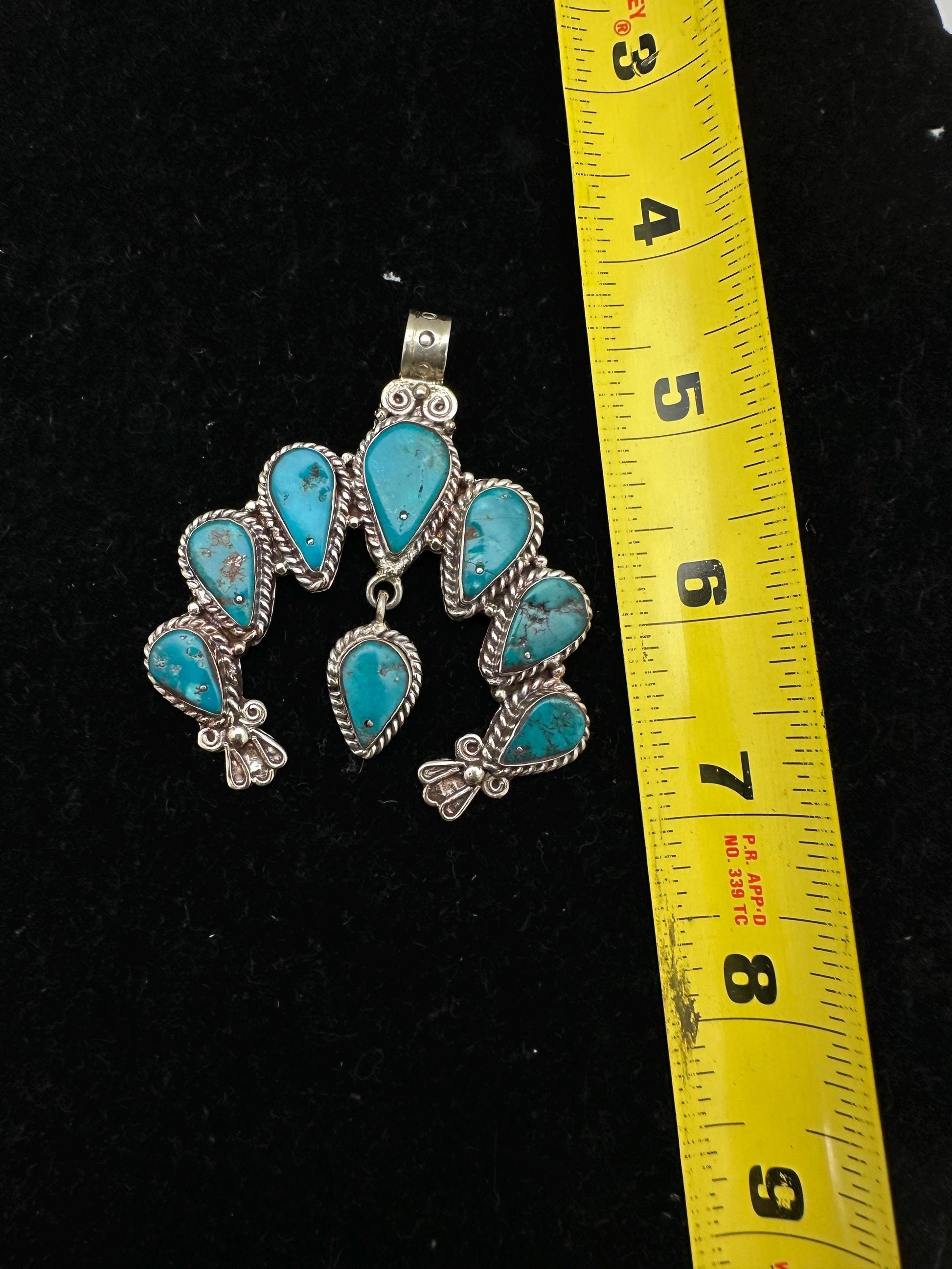 turquoise horse shoe pendant, natural Himalayan turquoise, hand carved jewelry