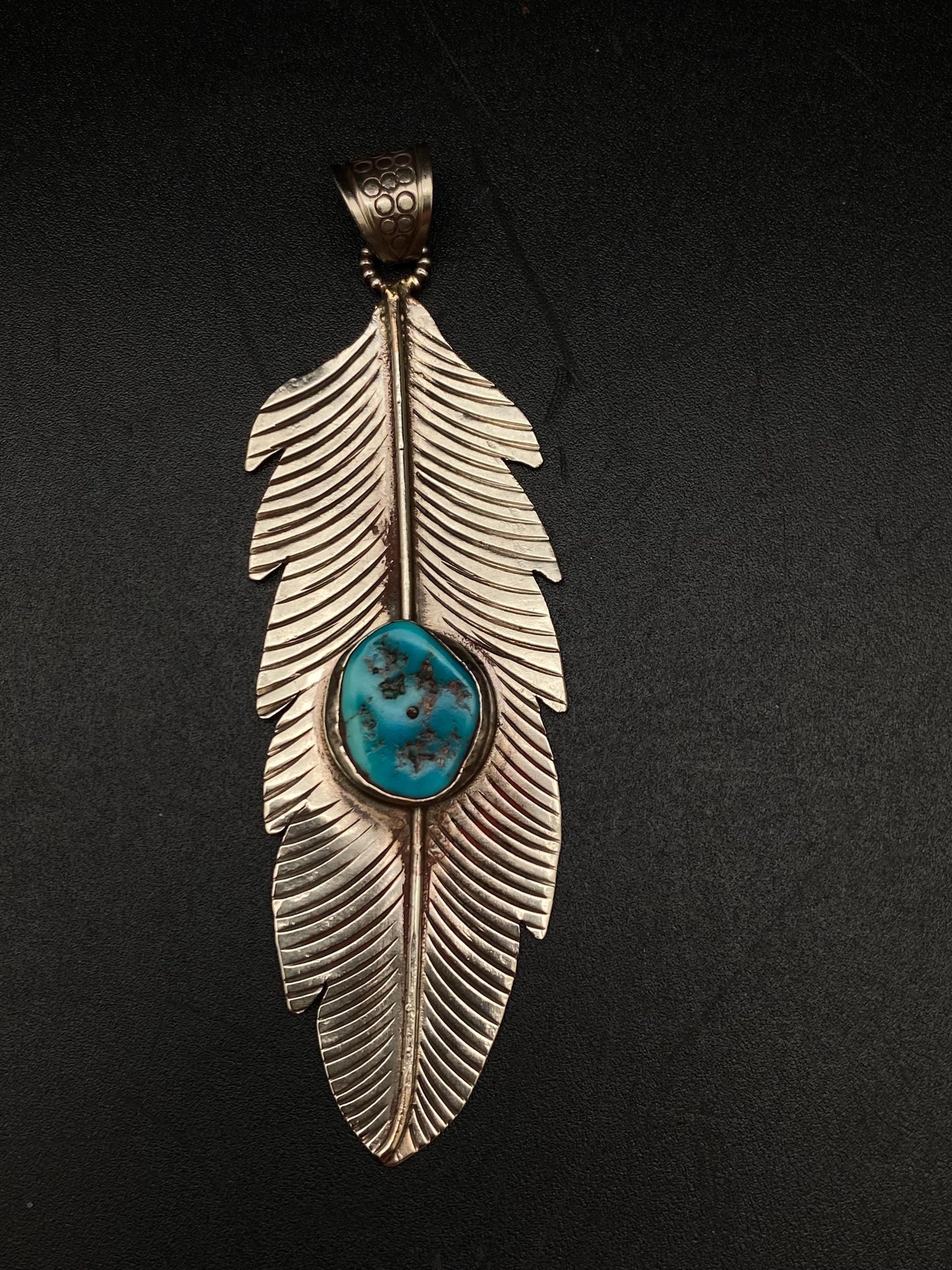 feather pendant, handcrafted ,tibetan silver, turquoise pendant,tibetan repouse silver,Nepalese