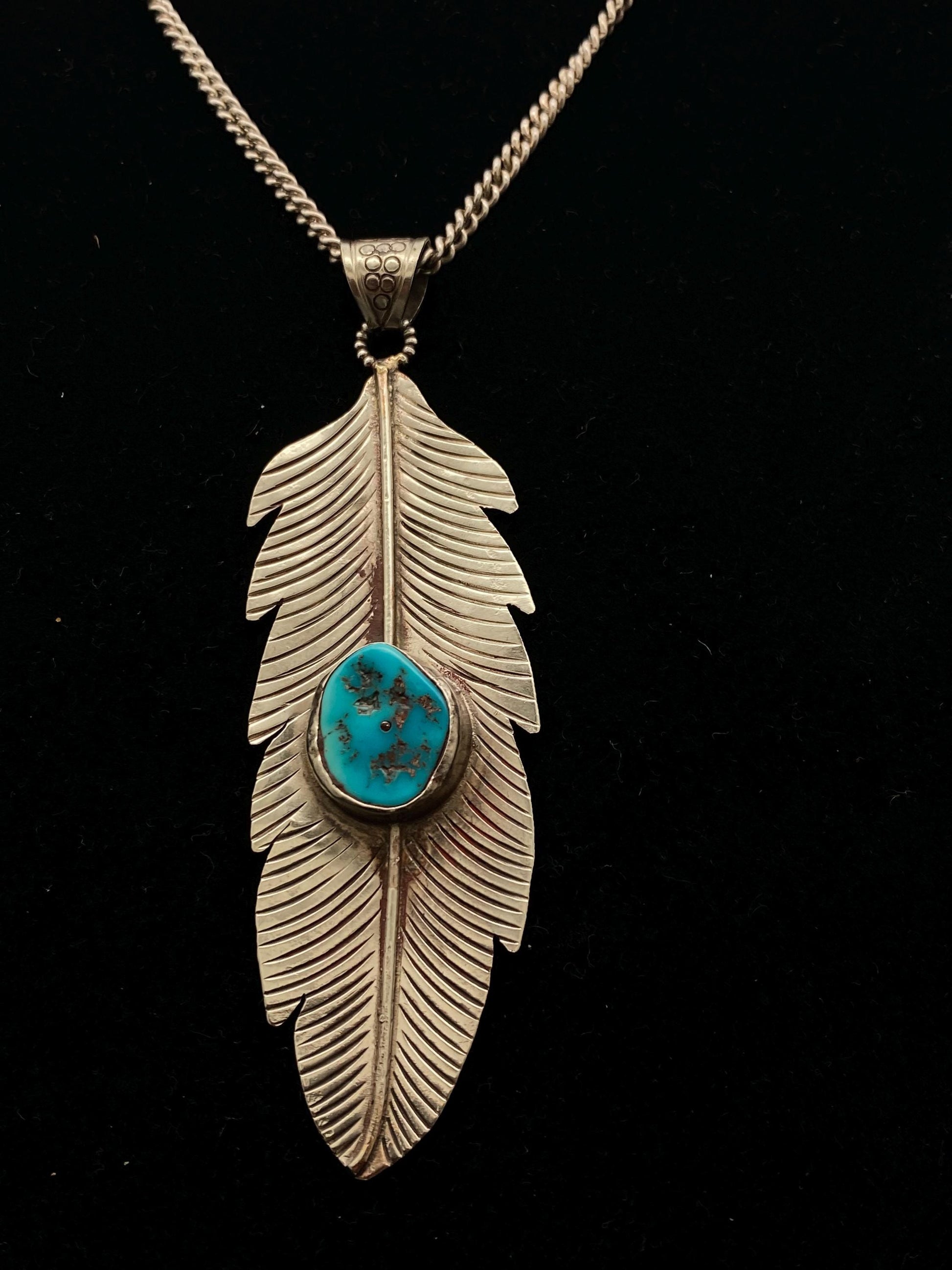 feather pendant, handcrafted ,tibetan silver, turquoise pendant,tibetan repouse silver,Nepalese
