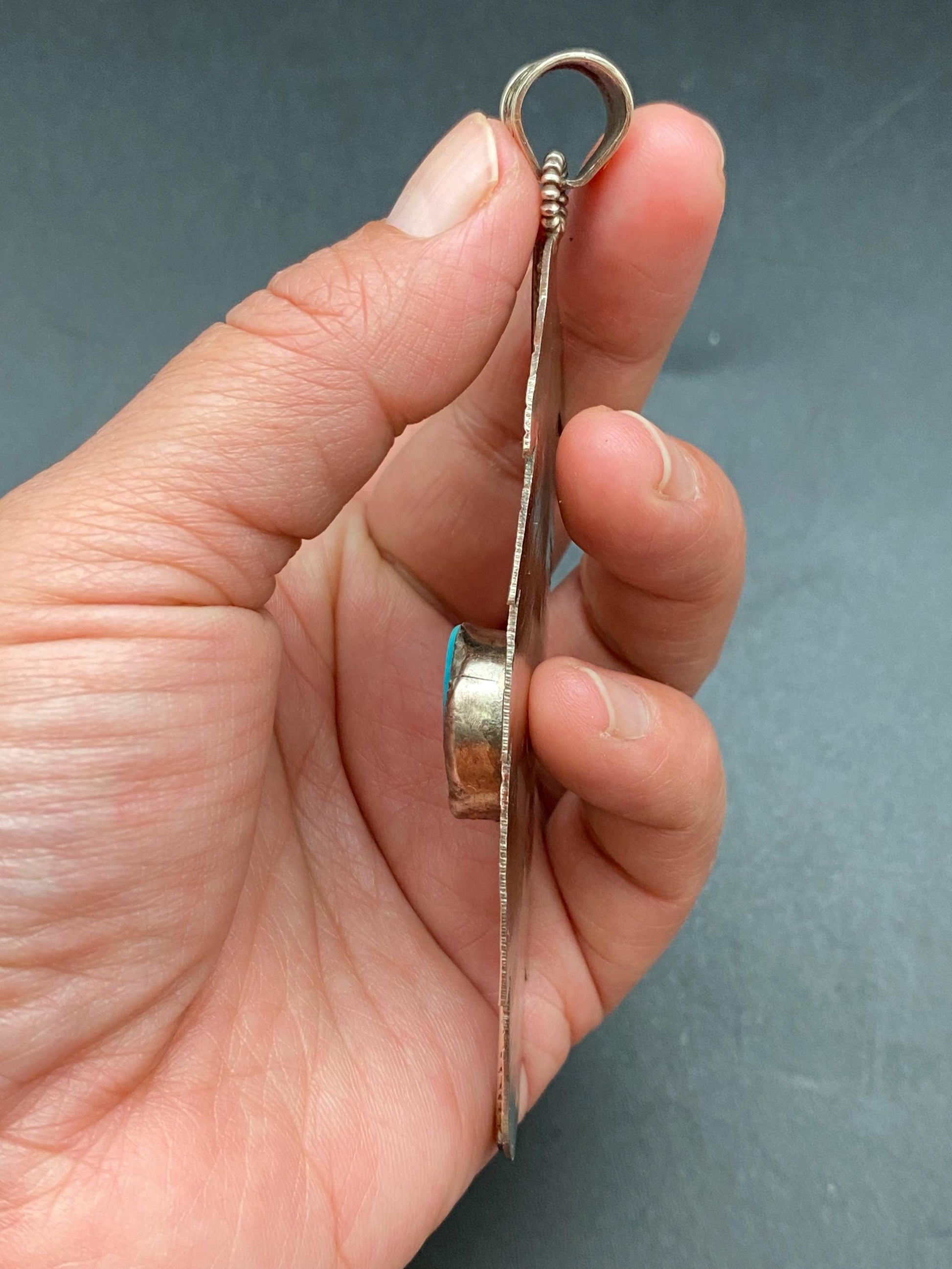 feather pendant, handcrafted ,tibetan silver, turquoise pendant,tibetan repouse silver,Nepalese