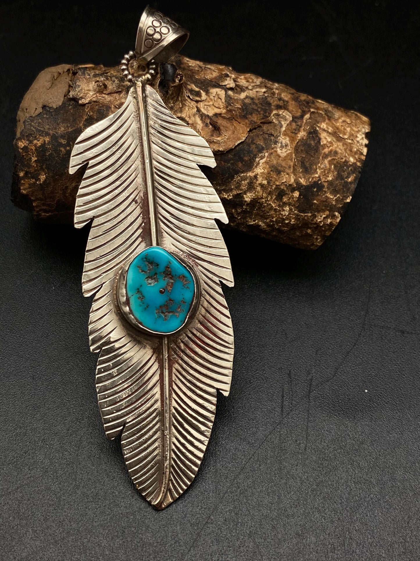 feather pendant, handcrafted ,tibetan silver, turquoise pendant,tibetan repouse silver,Nepalese