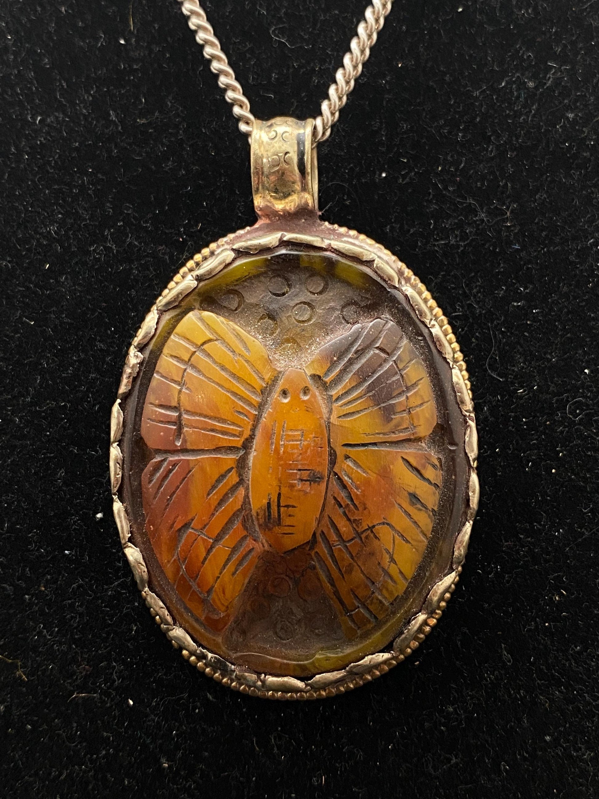 butterfly pendant, resin,handcrafted,tibetan silver, ethnic style, nepalese