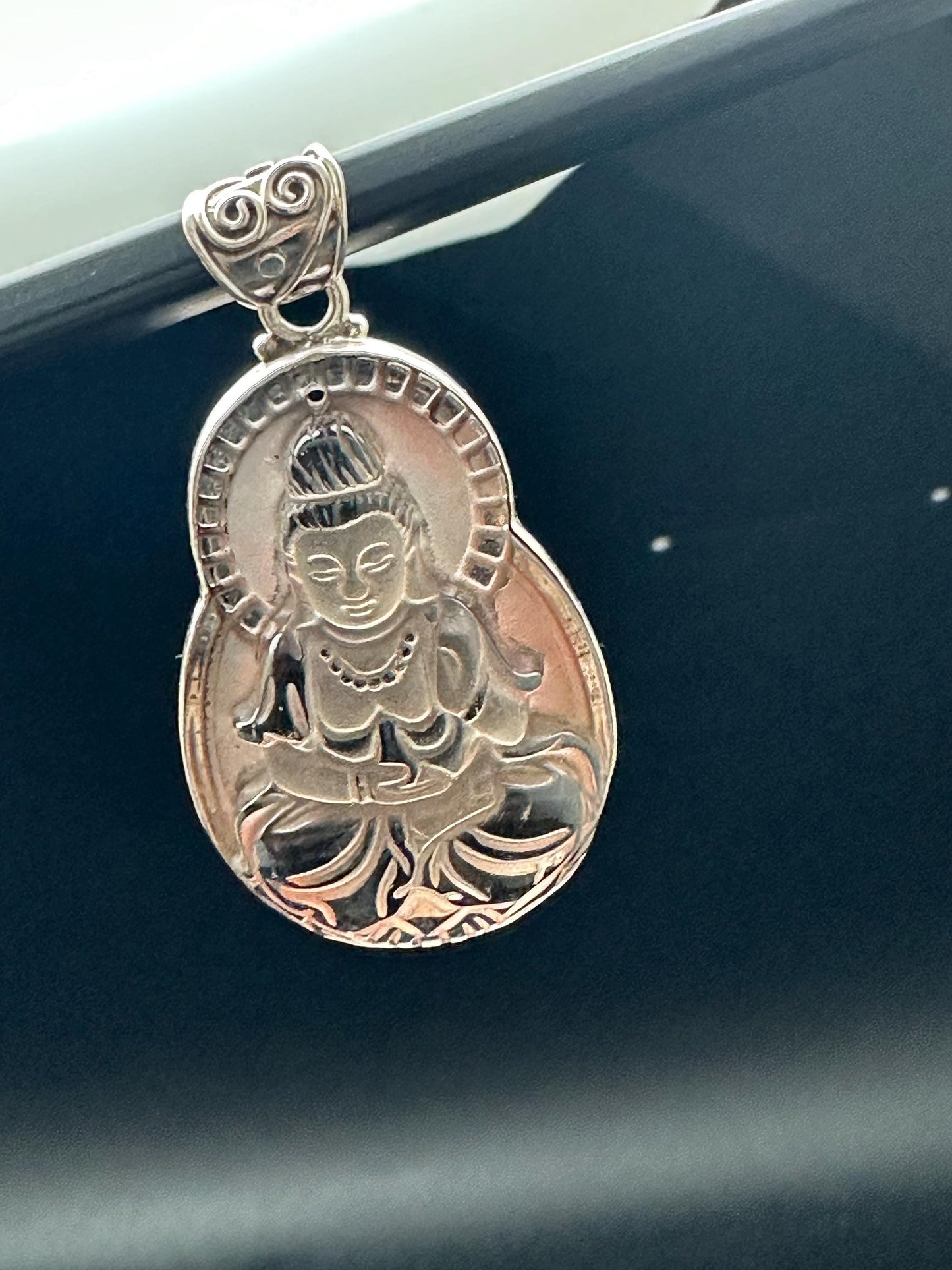 kwanyin,Quanyin, hand crafted smoky quartz crystal,sterling silver,Gwanyin Boddhisatva,god of compassion,Devine famine power,Himalayan