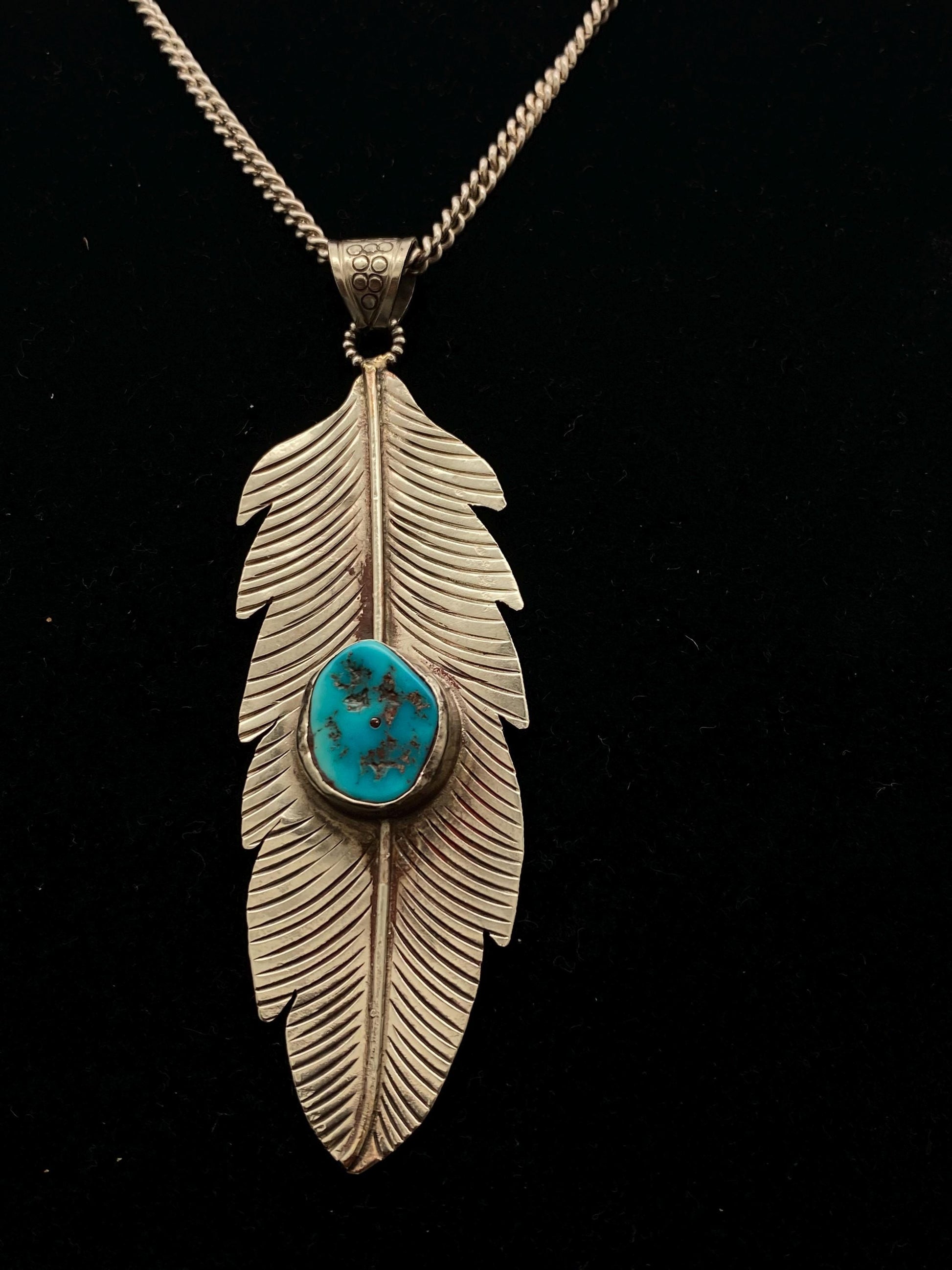 feather pendant, handcrafted ,tibetan silver, turquoise pendant,tibetan repouse silver,Nepalese