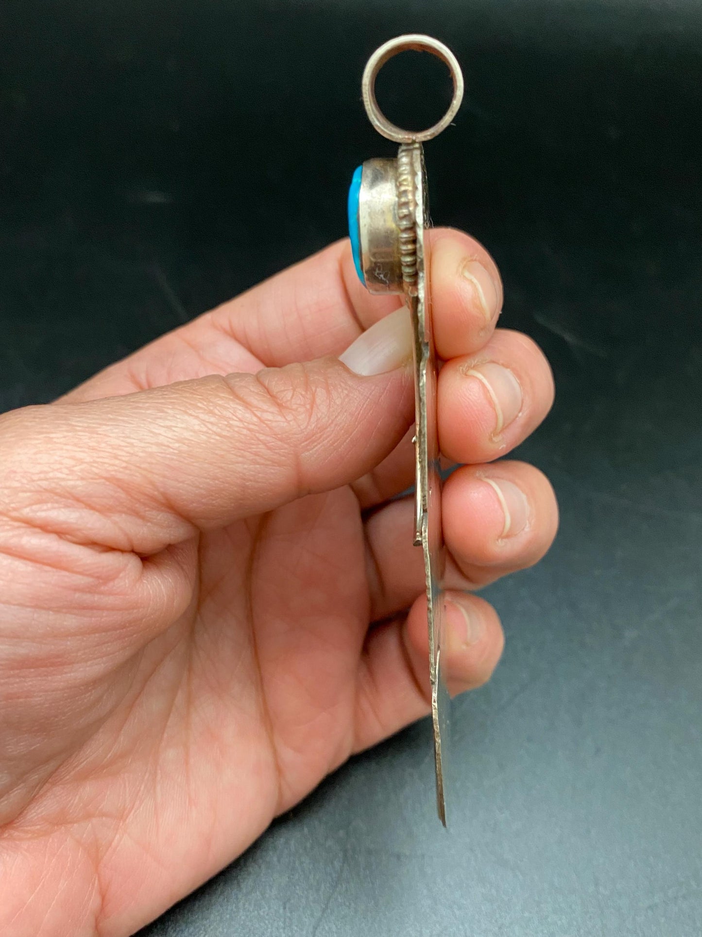 Feather pendant, handcrafted tibetan silver, ethnic design,Nepalese