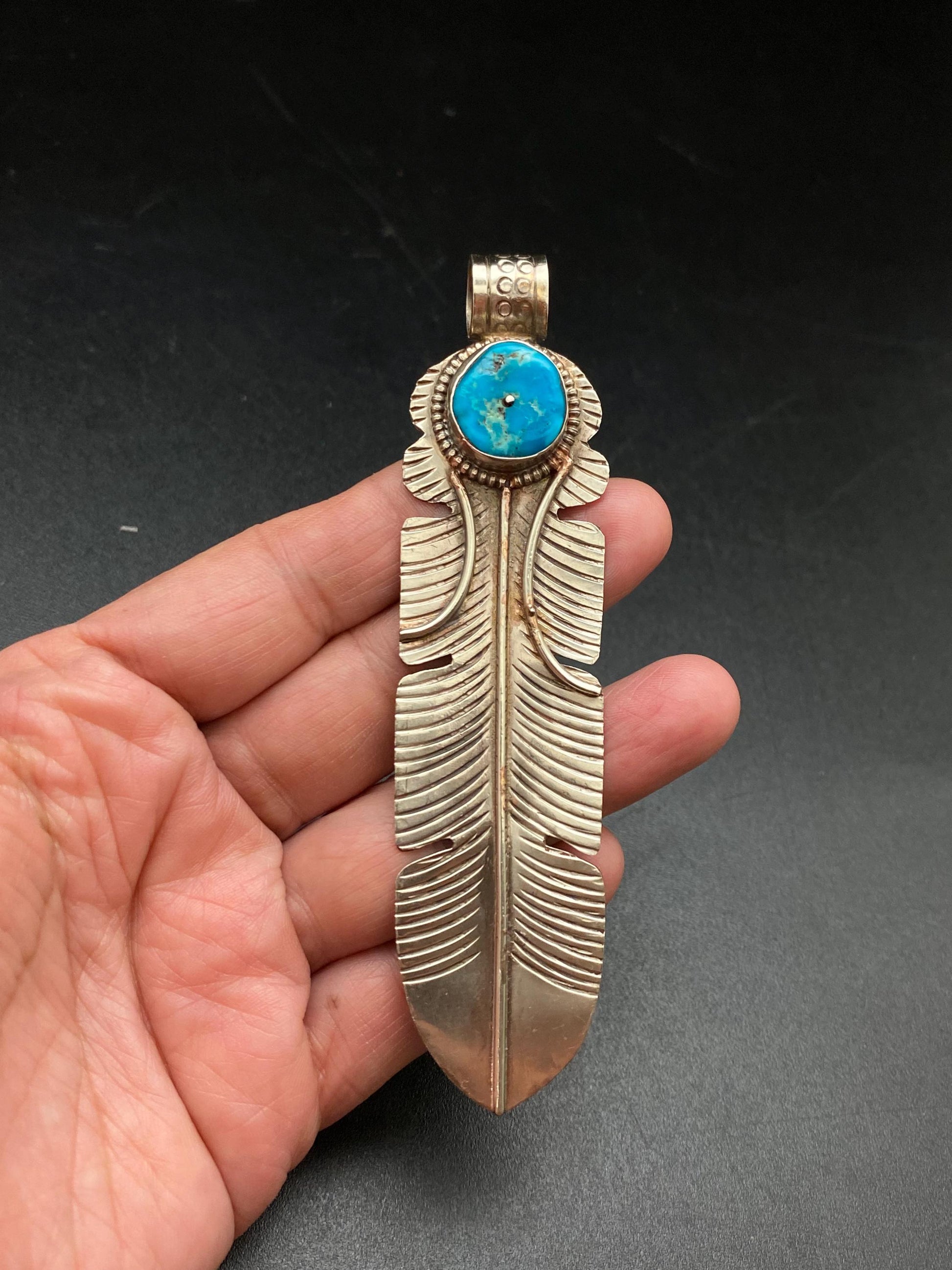 Feather pendant, handcrafted tibetan silver, ethnic design,Nepalese