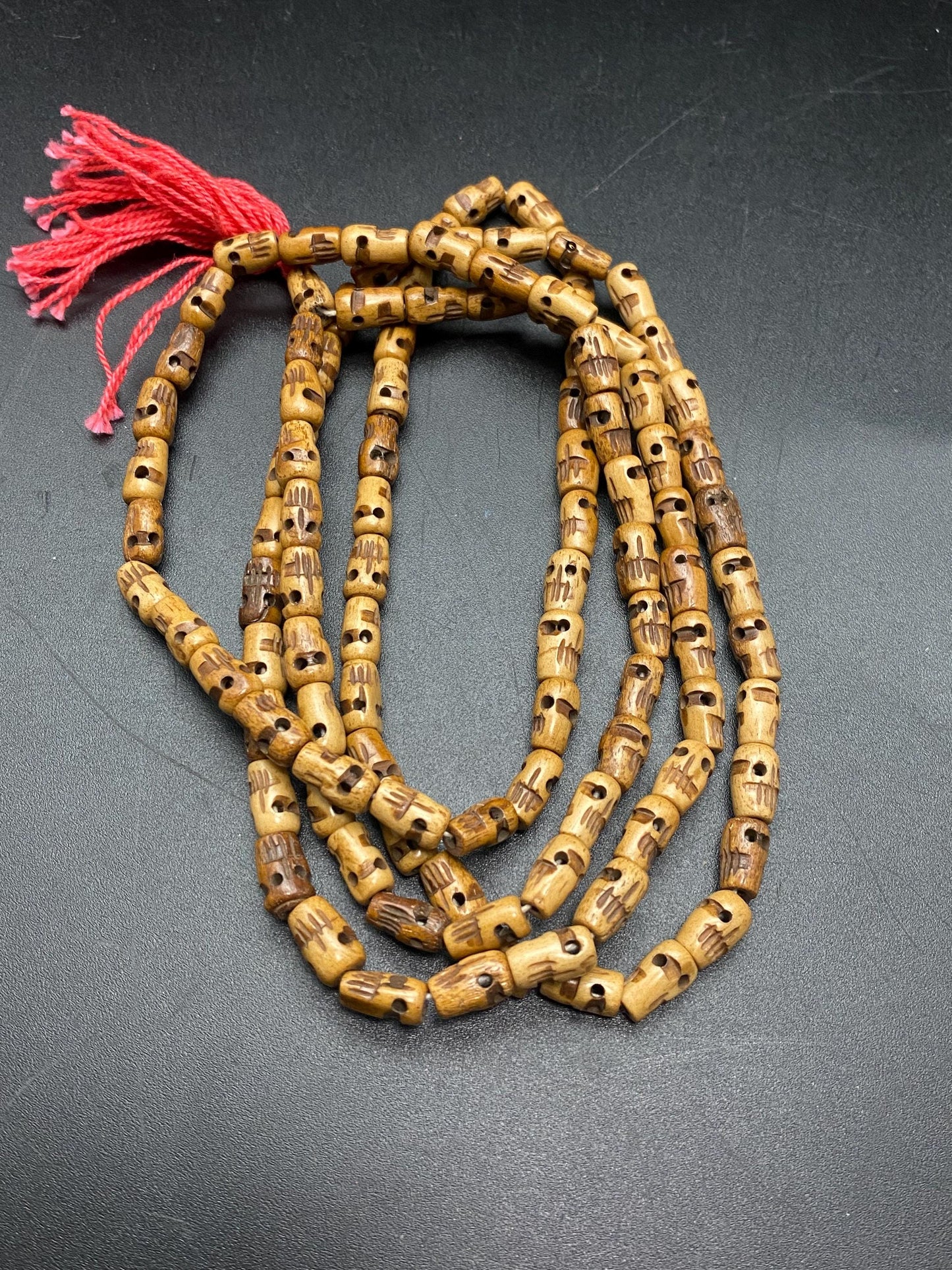 yak bone skull mala, handcrafted from Tibet, prayer bead,
