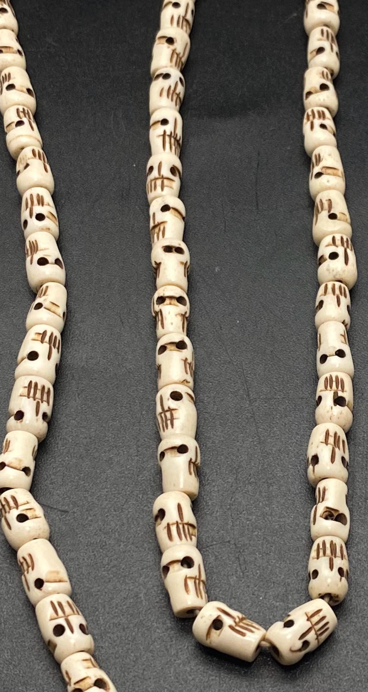yak bone carved skull mala, handcrafted,tibetan silver,Himalayan,Prayer bead,mala