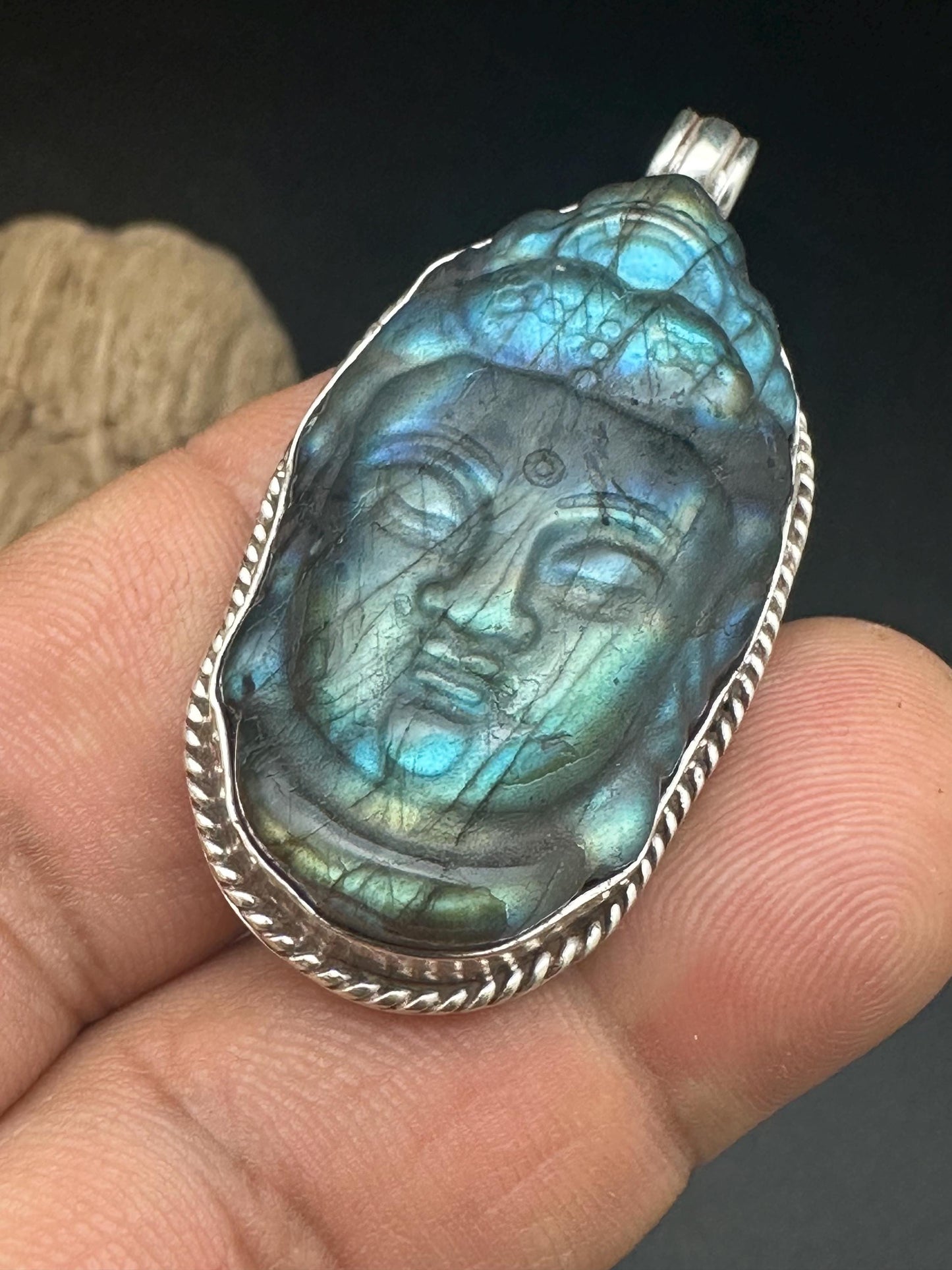 Kwanyin,Quanyin,Guanyin, Boddhisatva pendant, labradorite handcrafted,sterling silver,God of compassion,Divine feminine power pendant,