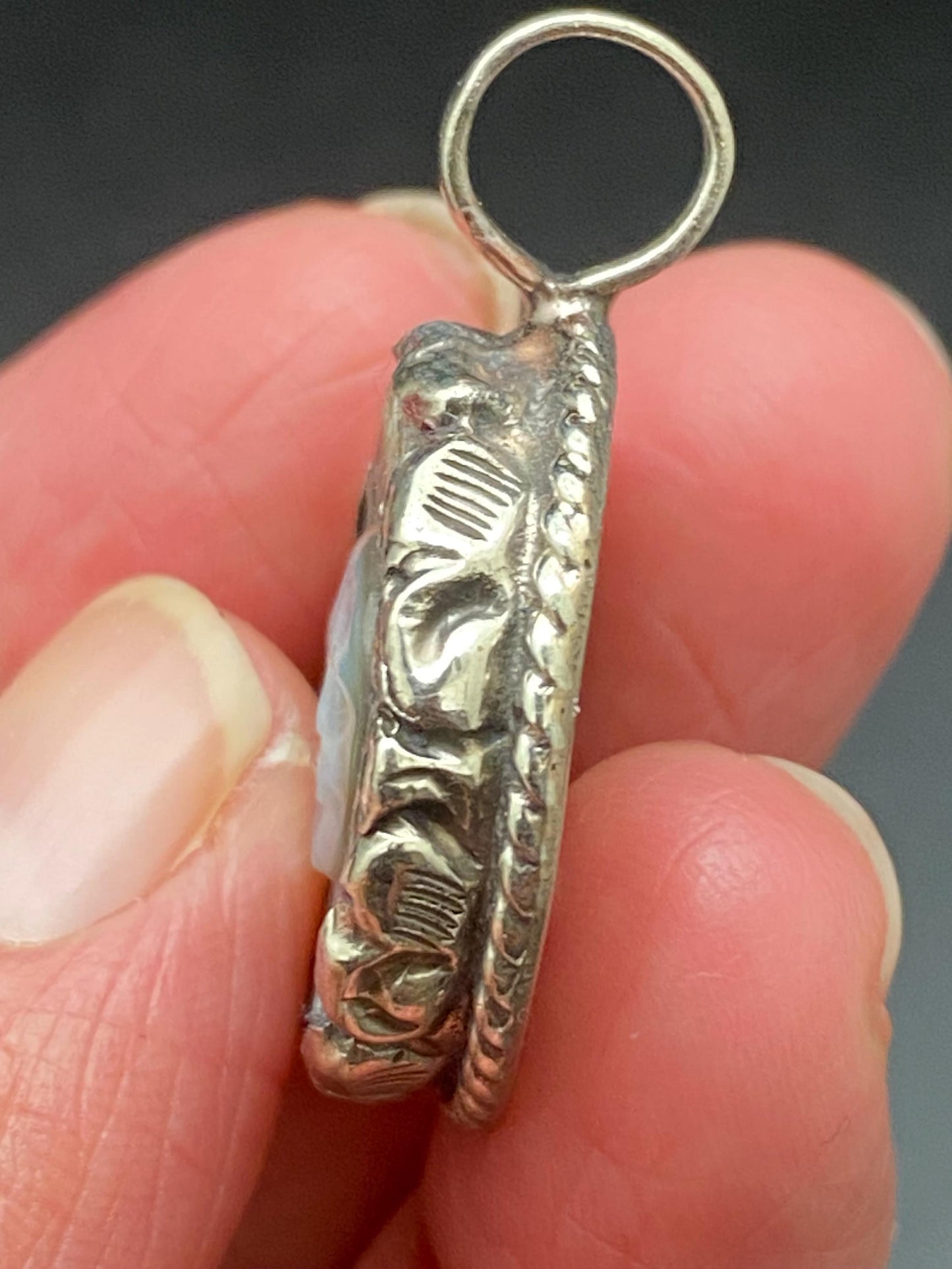 mother of pearl, sun face pendant, handcrafted ,Tibetan repousse silver, ethnic style