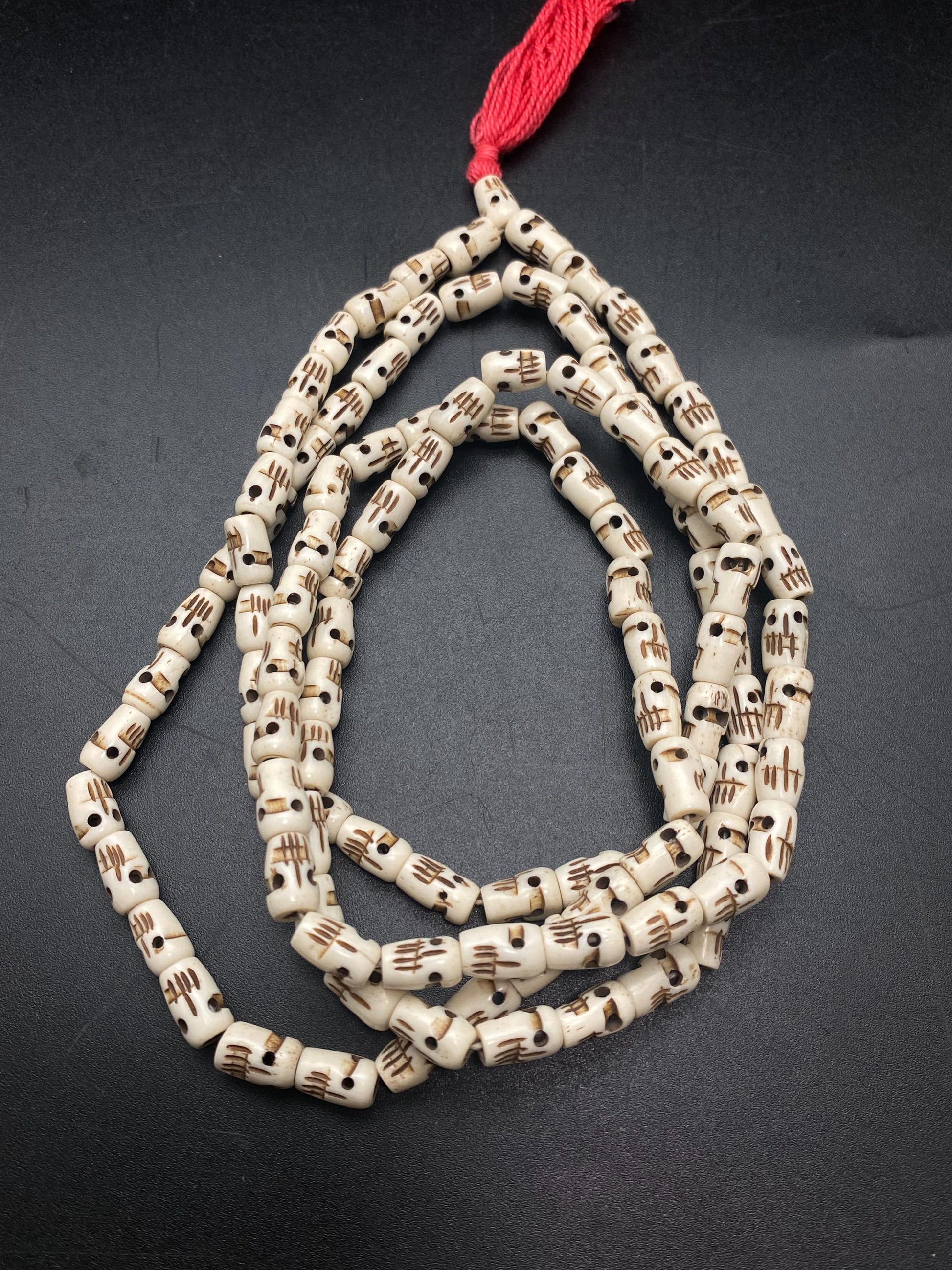 yak bone carved skull mala, handcrafted,tibetan silver,Himalayan,Prayer bead,mala