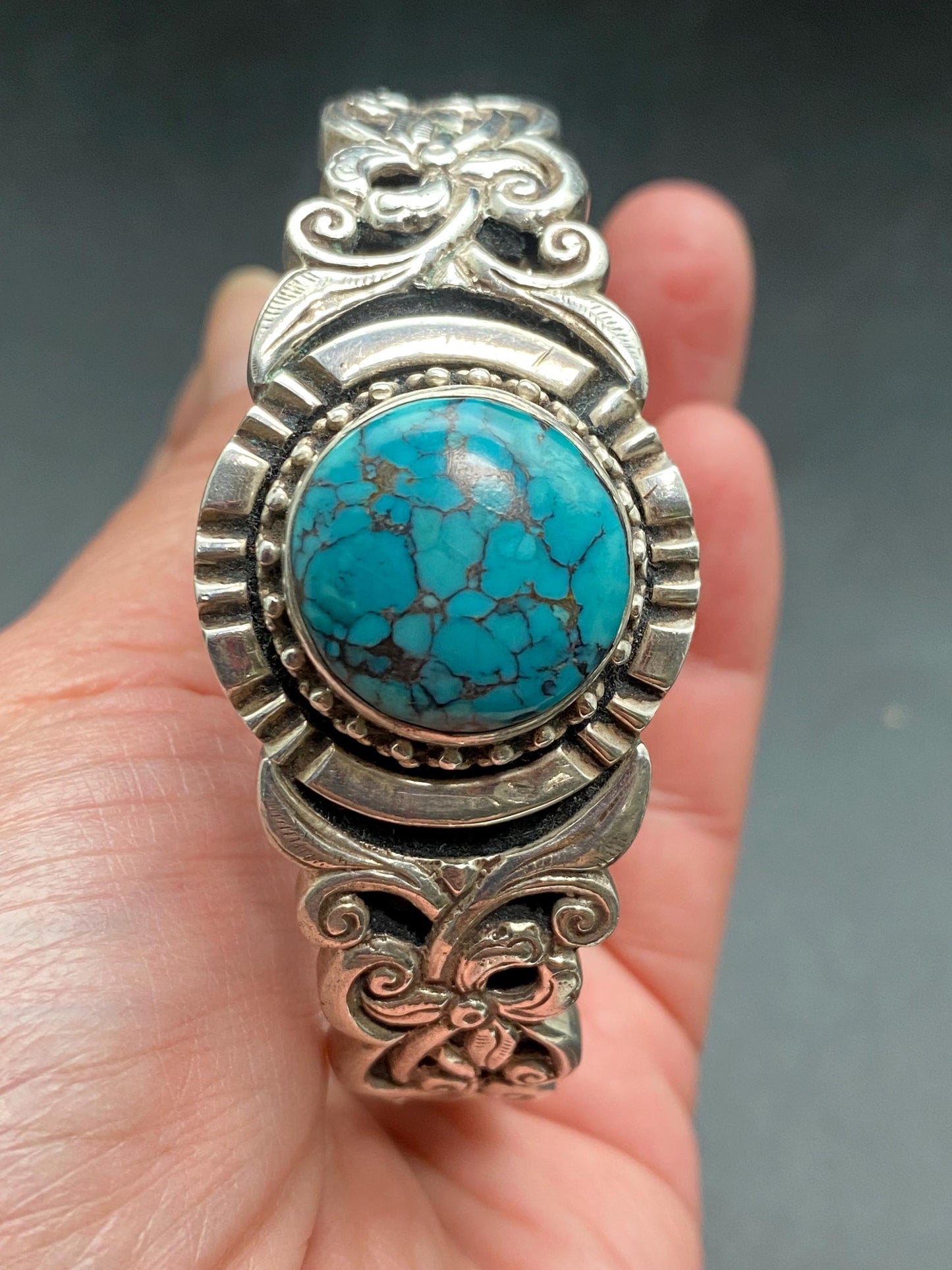 Turquoise bangle, bracelet ,sterling silver,turquoise ,coral , handcrafted,Nepalese