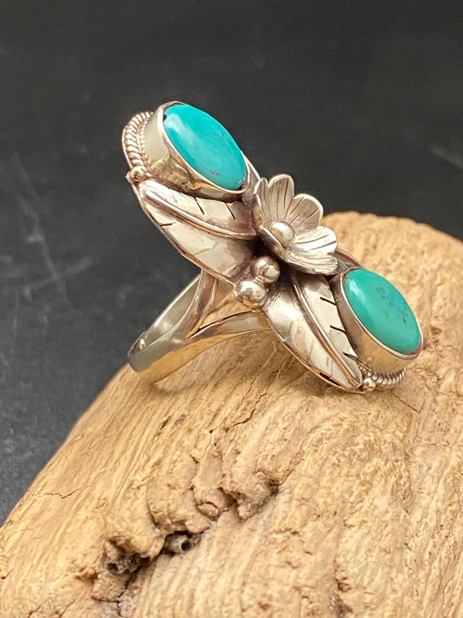 Turquoise ring,handcrafted,Tibetan silver,Tibetan turquoise,Himalayan,Nepalese