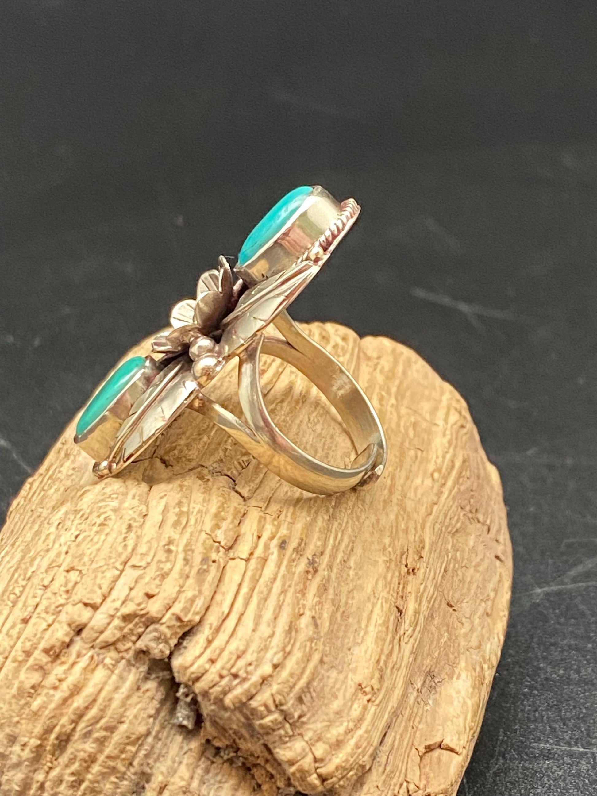 Turquoise ring,handcrafted,Tibetan silver,Tibetan turquoise,Himalayan,Nepalese