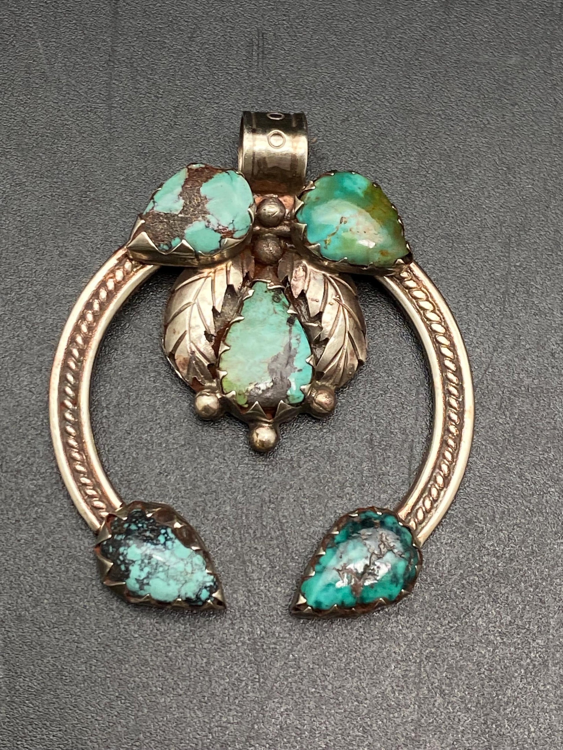 turquoise blossom pendant, handcrafted ,tibetan silver,Nepalese