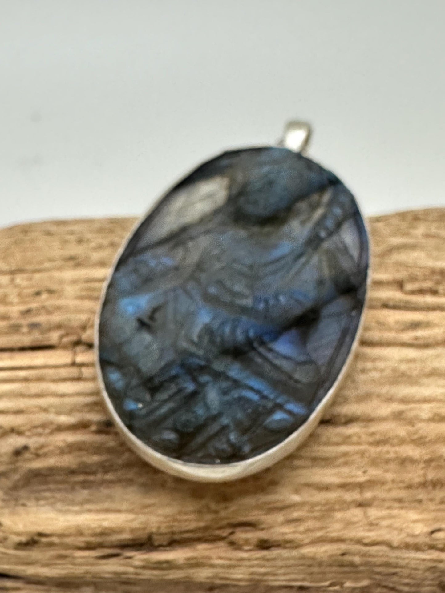 Padma sambhava, guru rinpoche, master handcrafted labradorite, Buddhist amulet, sterling silver