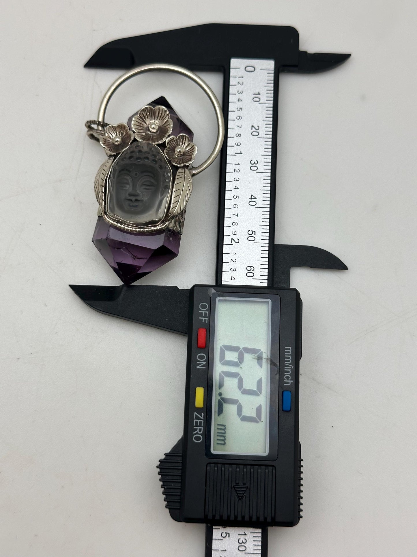 healing pendant, amethyst, quartz Buddha , spiritual amulet,