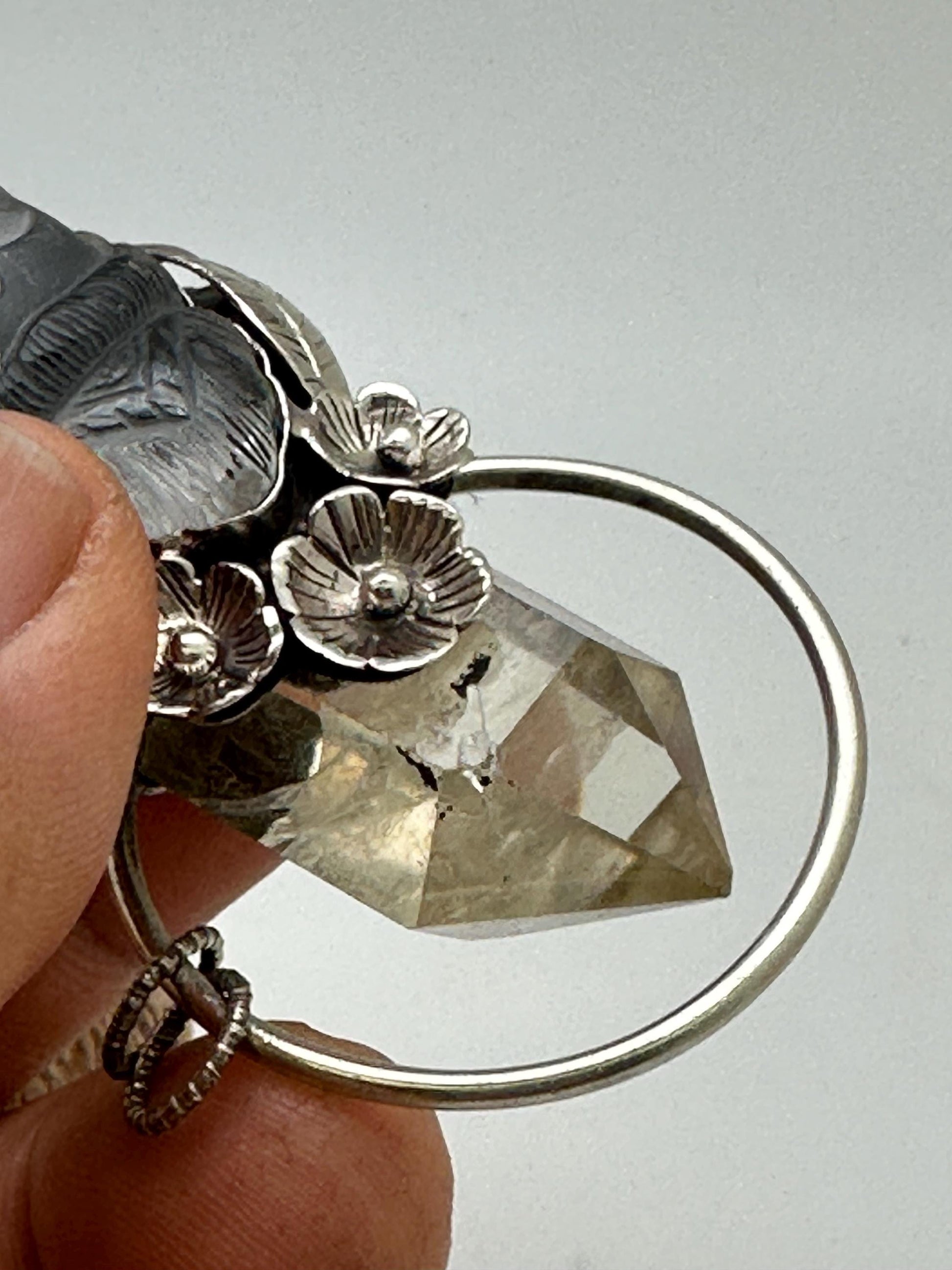 natural citrine with Buddha, healing pendant, master handcrafted with Tibetan silver