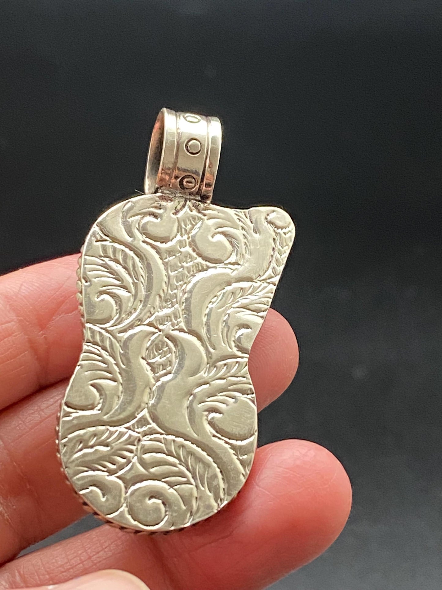 Snake pendant, bone carved snake pendant, handcrafted, Tibetan silver, Nepalese