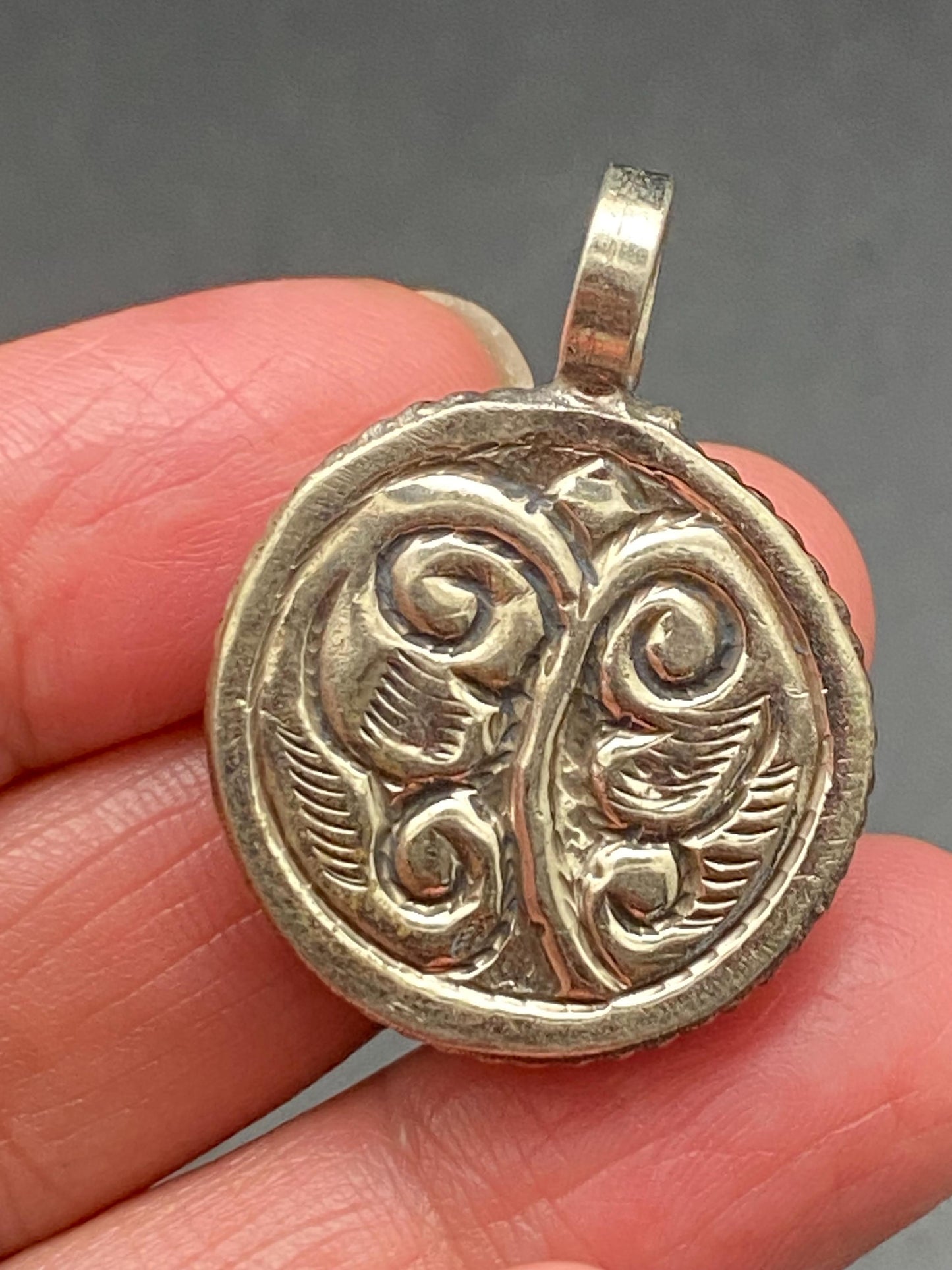 mother of pearl, sun face pendant, handcrafted ,Tibetan repousse silver, ethnic style
