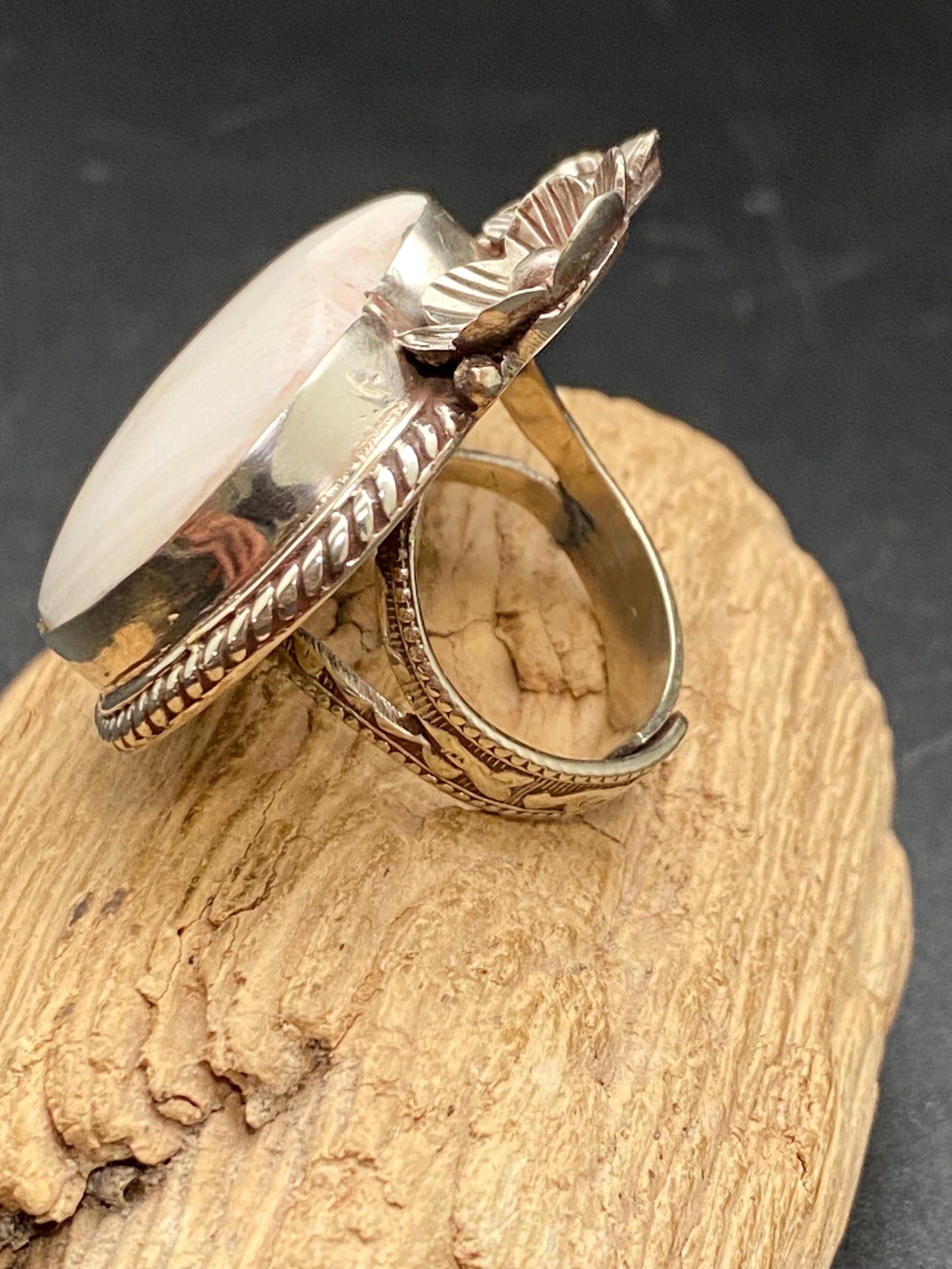 shell ring , heart shape ring,Shiva shell ,handcrafted, Tibetan silver,ethnic style,Himalayan, Nepalese