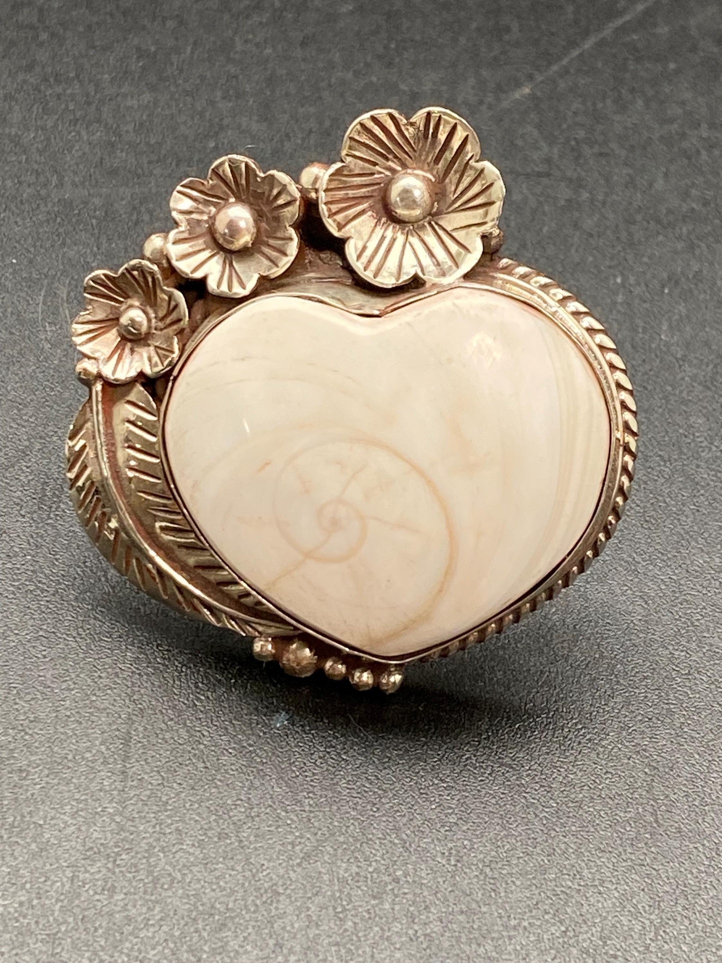 shell ring , heart shape ring,Shiva shell ,handcrafted, Tibetan silver,ethnic style,Himalayan, Nepalese