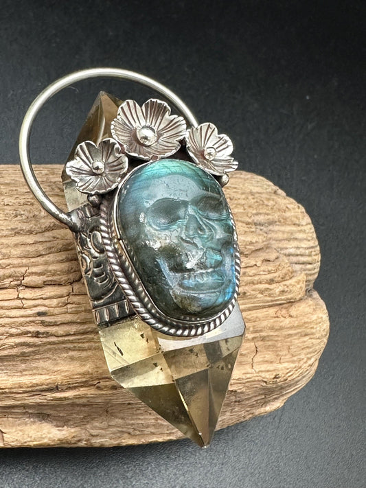 natural citrine with Buddha, healing pendant, master handcrafted with Tibetan silver